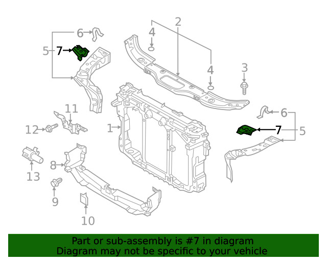 Genuine Mazda Radiator Support Side Panel Bracket TK48-54-15X