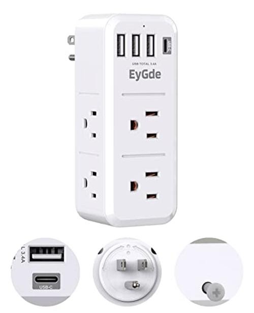 Multi Plug Outlet Extender Surge Protector 1700J, Wall Power Strip with 1 Pack