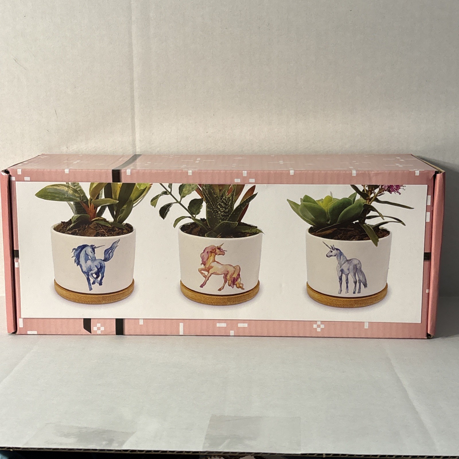 UNICORN Planter with 3 Planters Images Of Unicorns Gift Set BRAND NEW