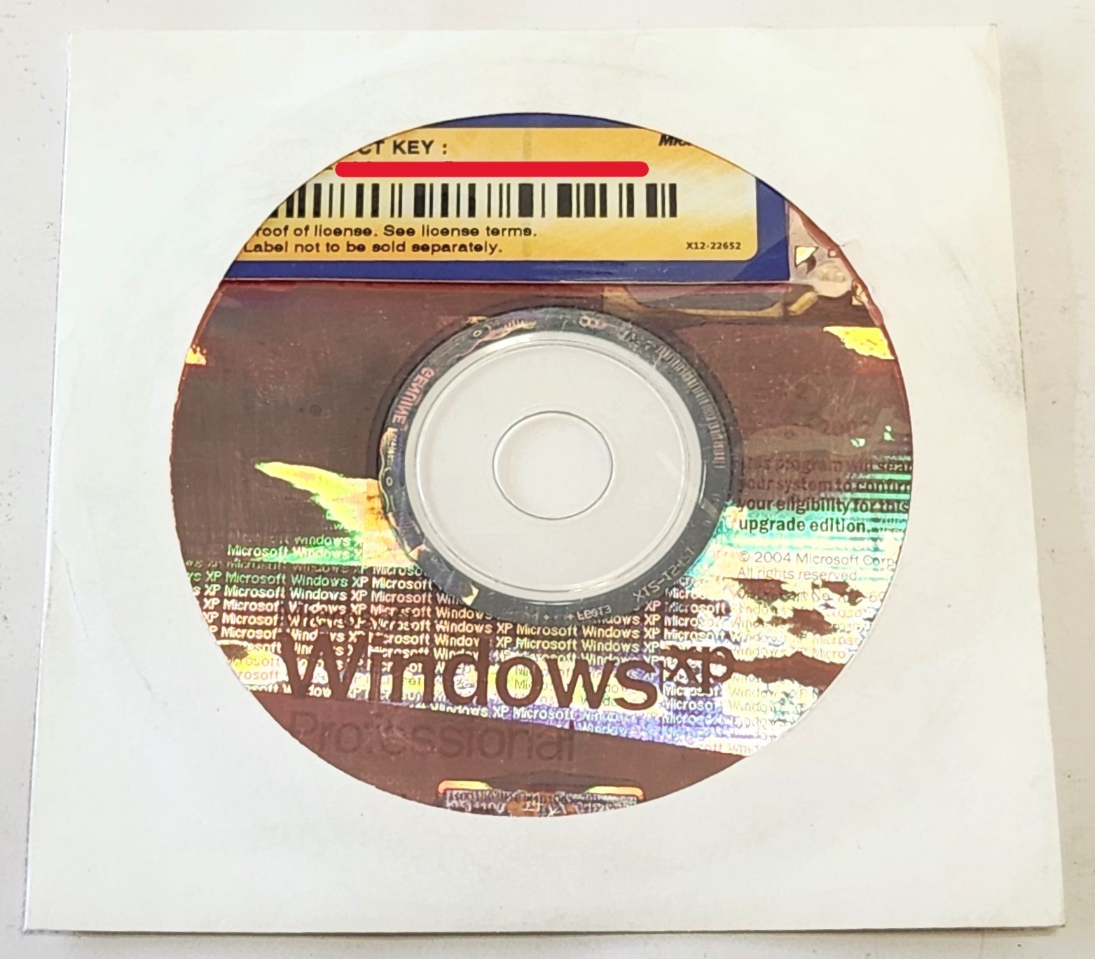 MICROSOFT WINDOWS XP PROFESSIONAL W/ KEY CARD