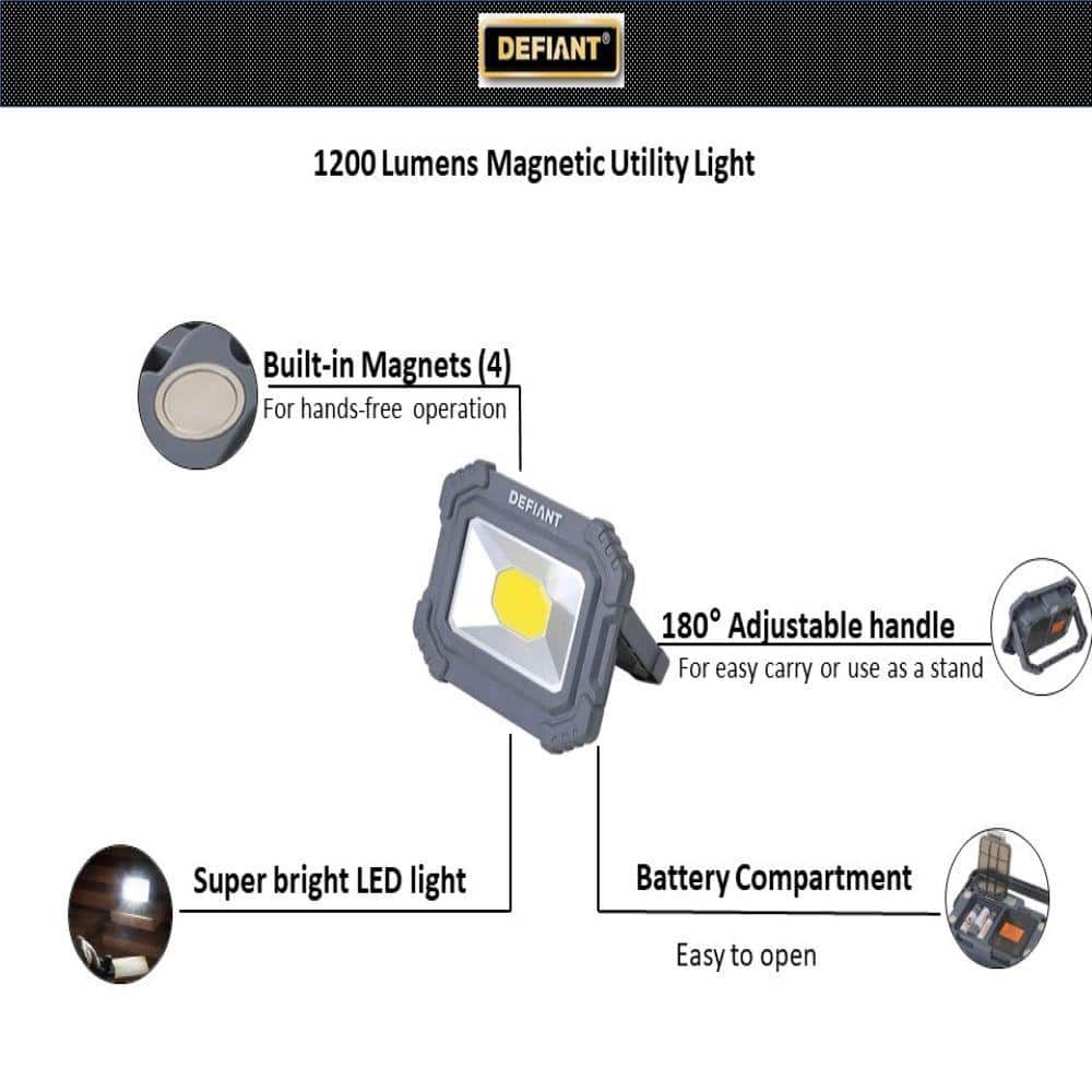 Defiant 1200 Lumens Magnetic Utility Light