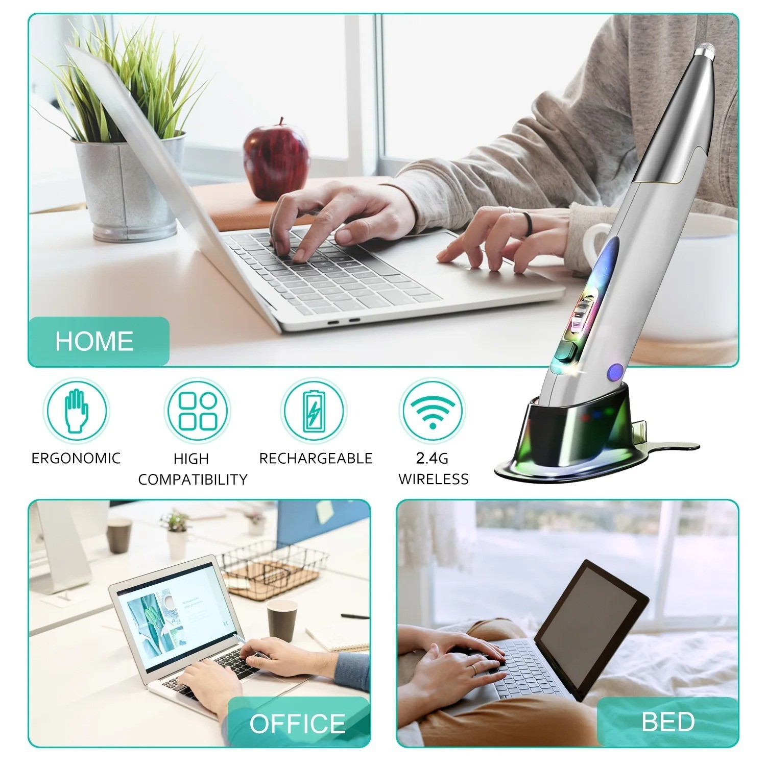 USB Computer Stylus PC Accessory Wireless 2.4G Mouse Type Personalized