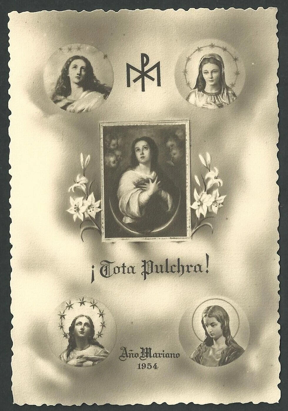 Holy card antique de la Virgin image pieuse santino estampa