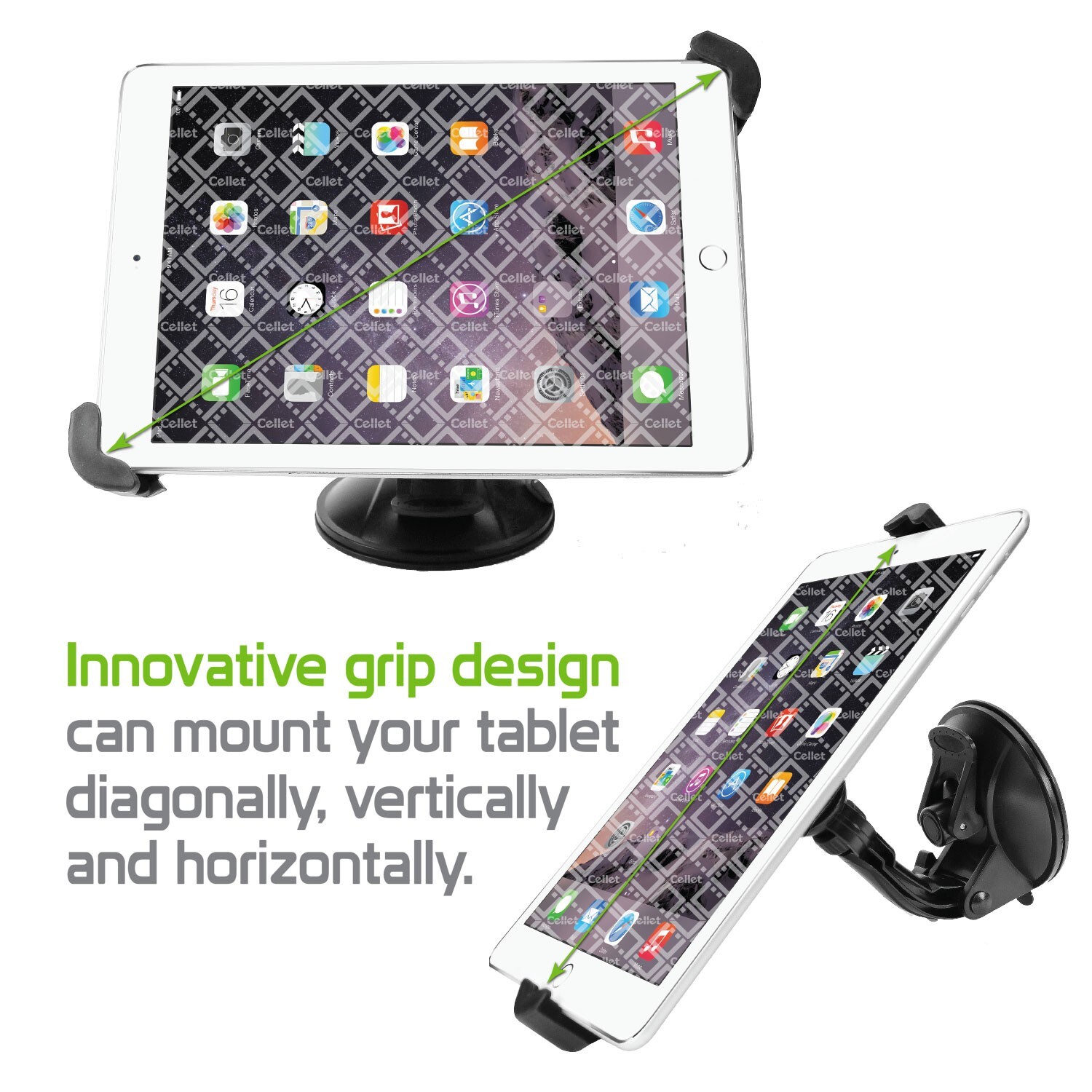 Cellet Universal Windshield / Dashboard Suction Cup Tablet Holder