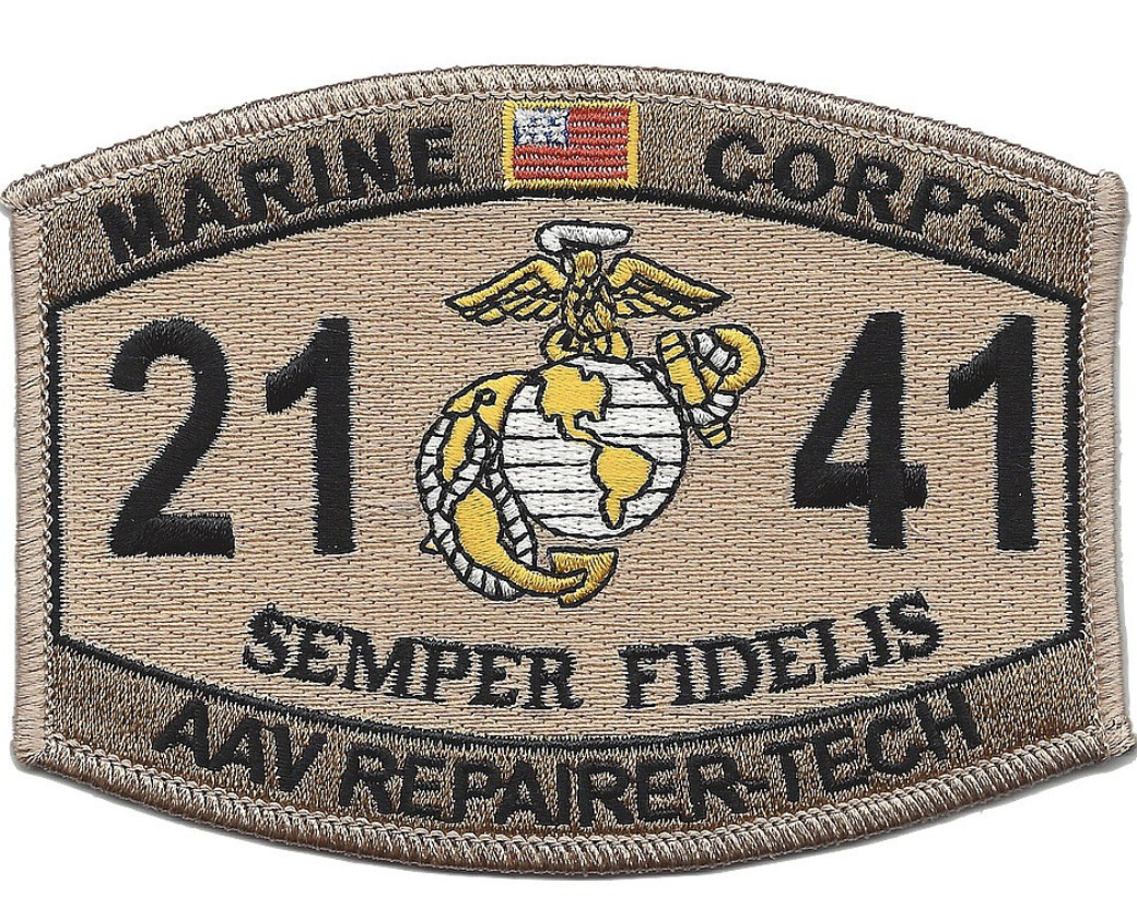 4.5" MARINE CORPS MOS 2141 AAV REPAIRER-TECH DESERT EMBROIDERED PATCH