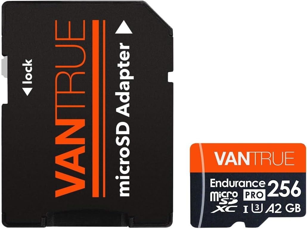 Vantrue 256GB High Speed Micro SD Card Class 10 Memory Card with Adapter for Cam