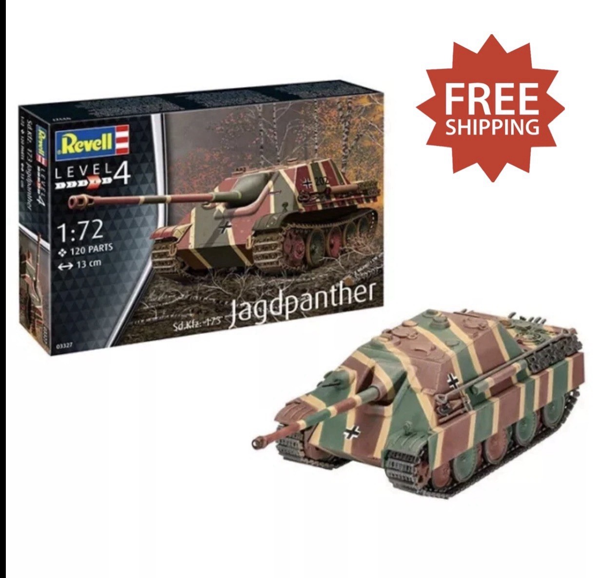 Revell 1/72 Kit # 03327 German Army Sd.Kfz 173 Jagdpanther MIOP NEW Sealed KIt