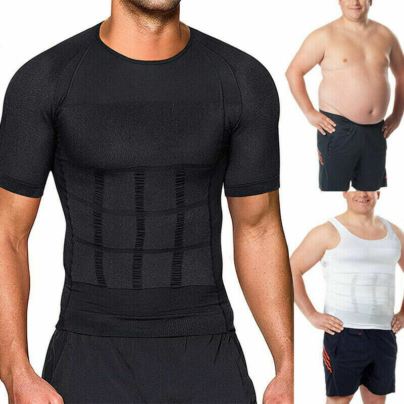 Men's Fashion Compression T-Shirt Body Shaper Crew Neck Muscle Workout Tank Top