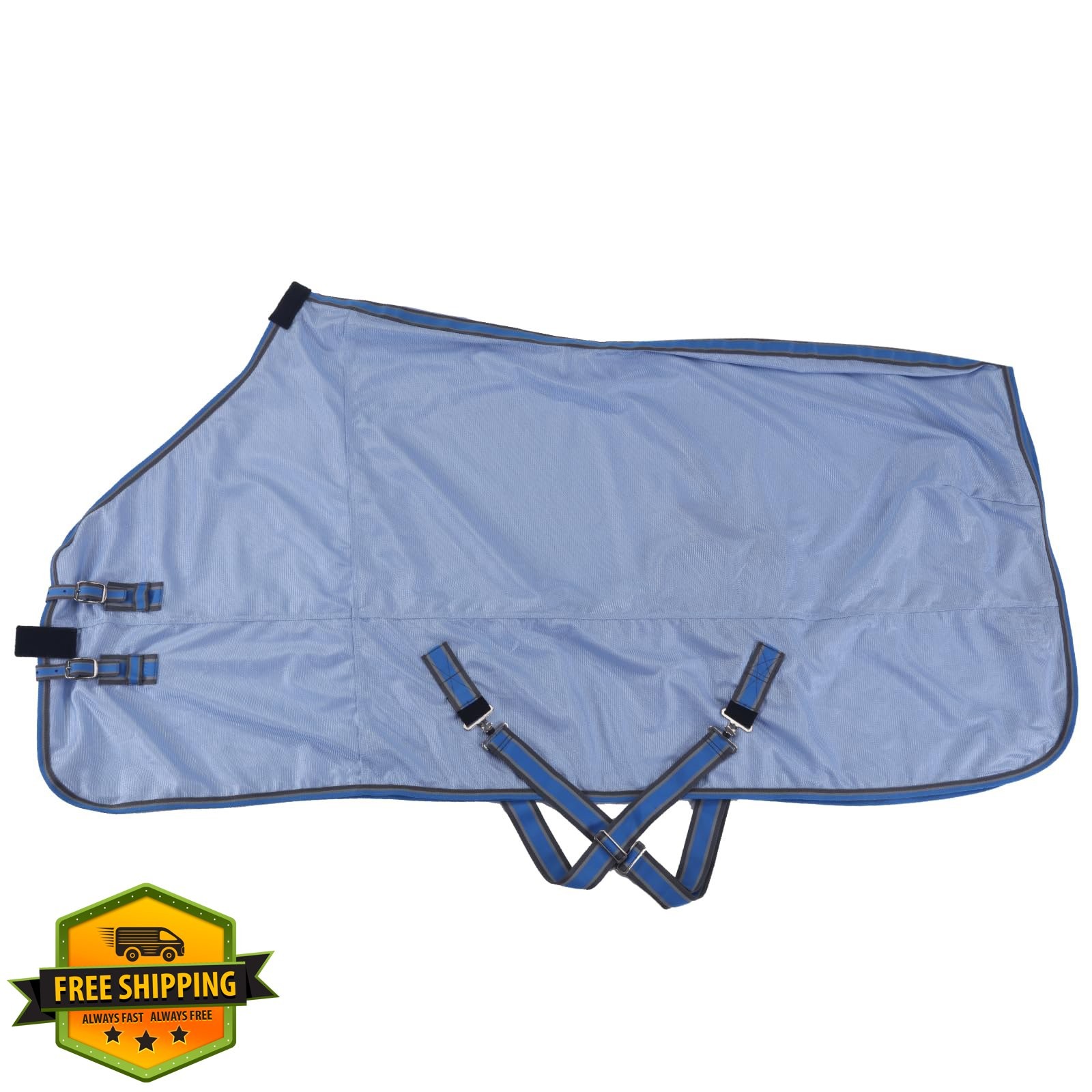 Gallopoff Horse Fly Sheet 78 Standard Neck UV Protective Light Blue
