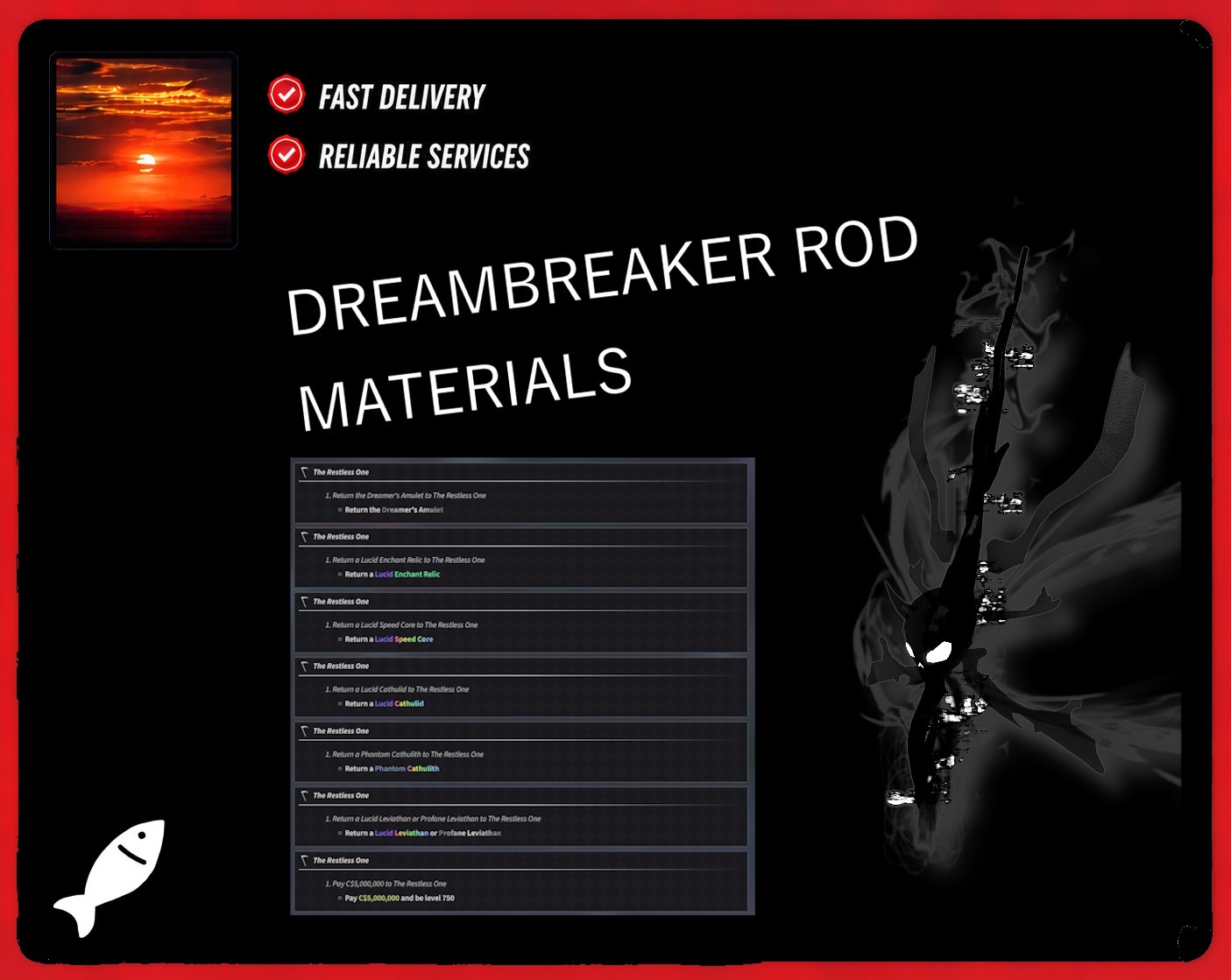 FISCH - DREAMBREAKER ROD MATERIALS 🐟 | CHEAP | THE RESTLESS ONE