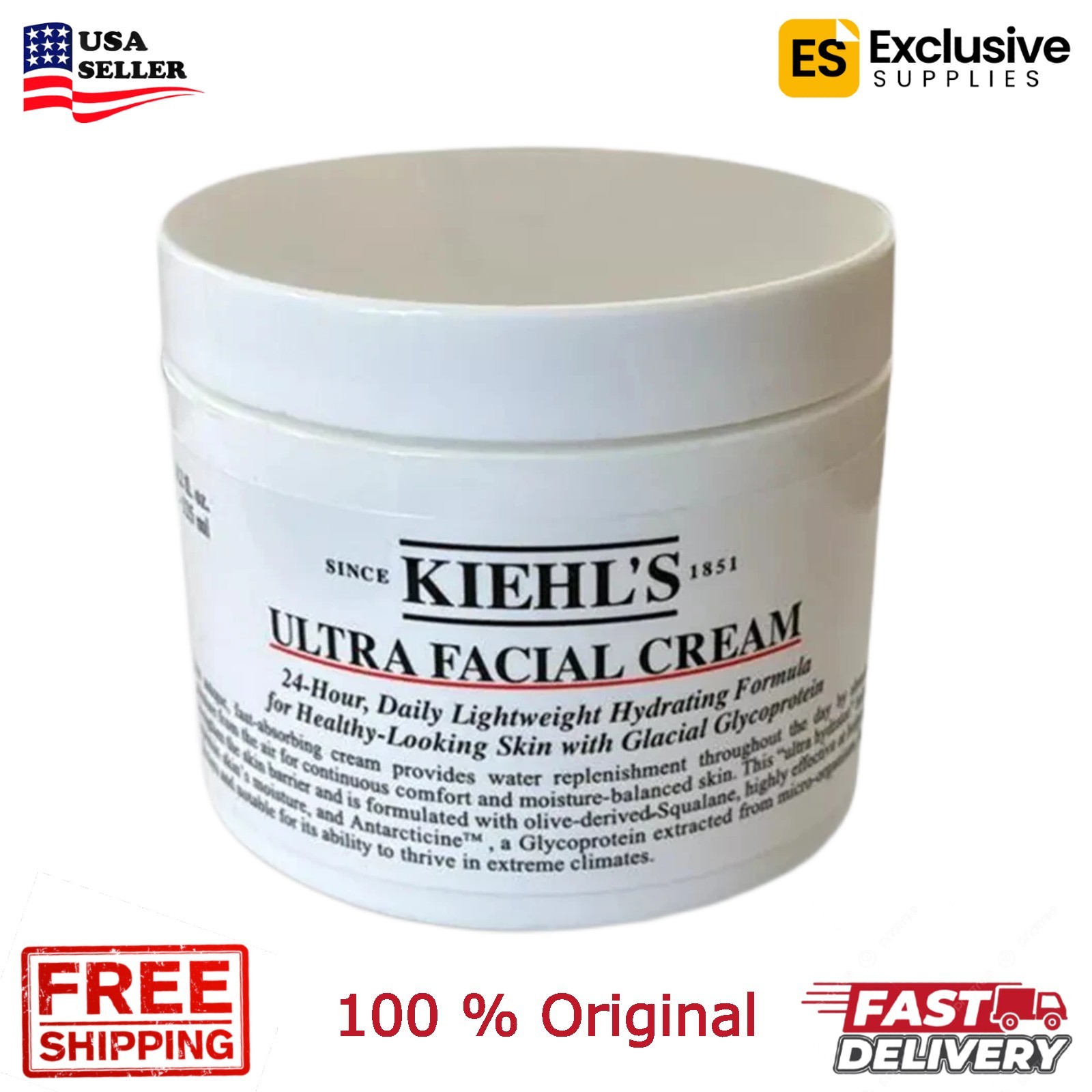 Kiehl's Ultra Facial Cream - 4.2oz /125 ml -Hydrating 100% - FREE SHIPPING