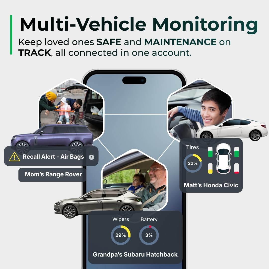 FIXD Bluetooth OBD2 Scanner - Car Diagnostic Check Engine Code 1 Pack, White