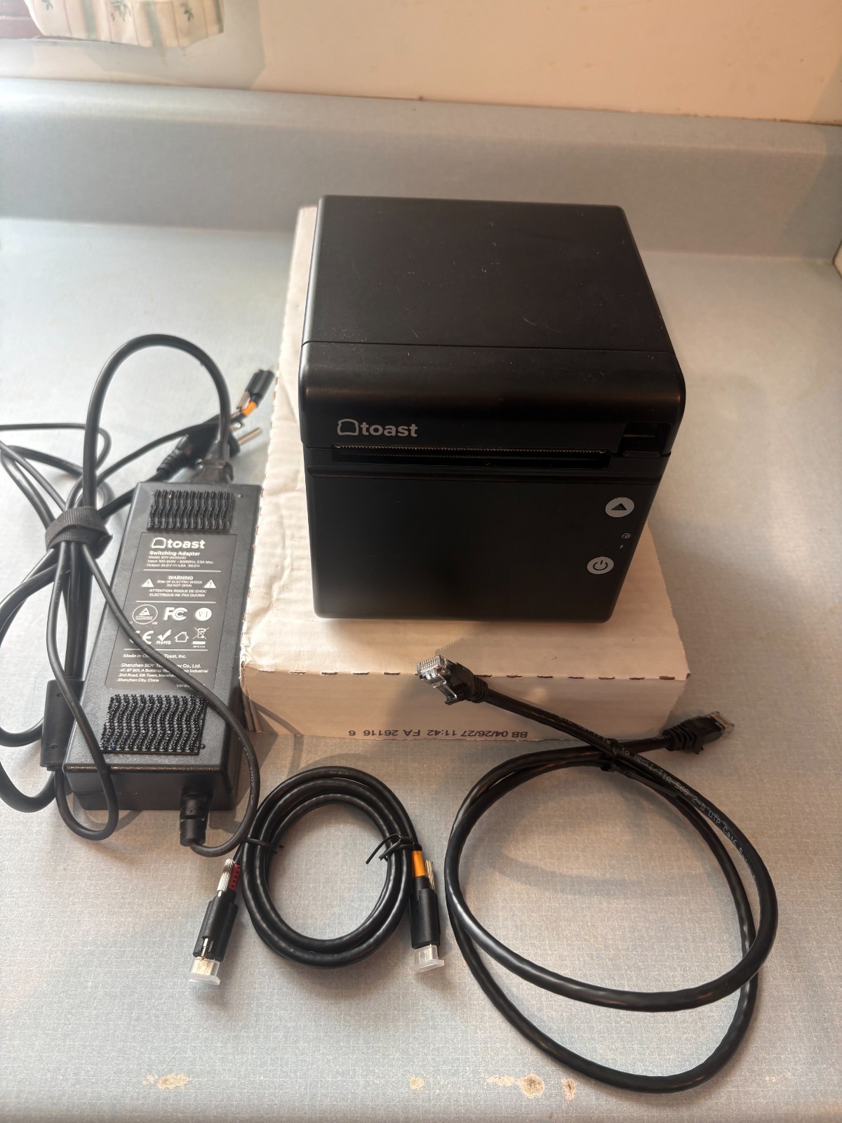 Toast TP200 Thermal Receipt Printer Ethernet USB w/ Correct Power Supply & Cable