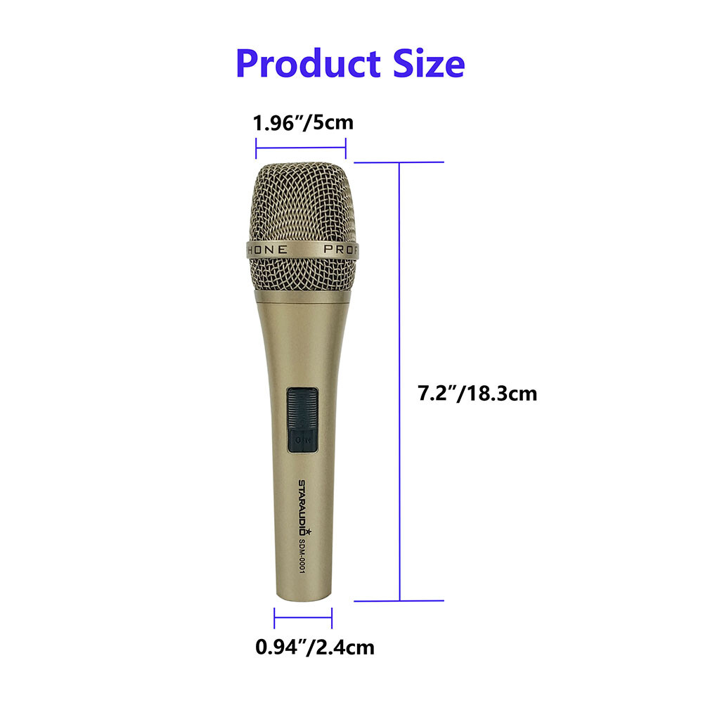 Dynamic Wired Microphone Unidirectional Handheld Karaoke Mic 4.5M Cable Music DJ