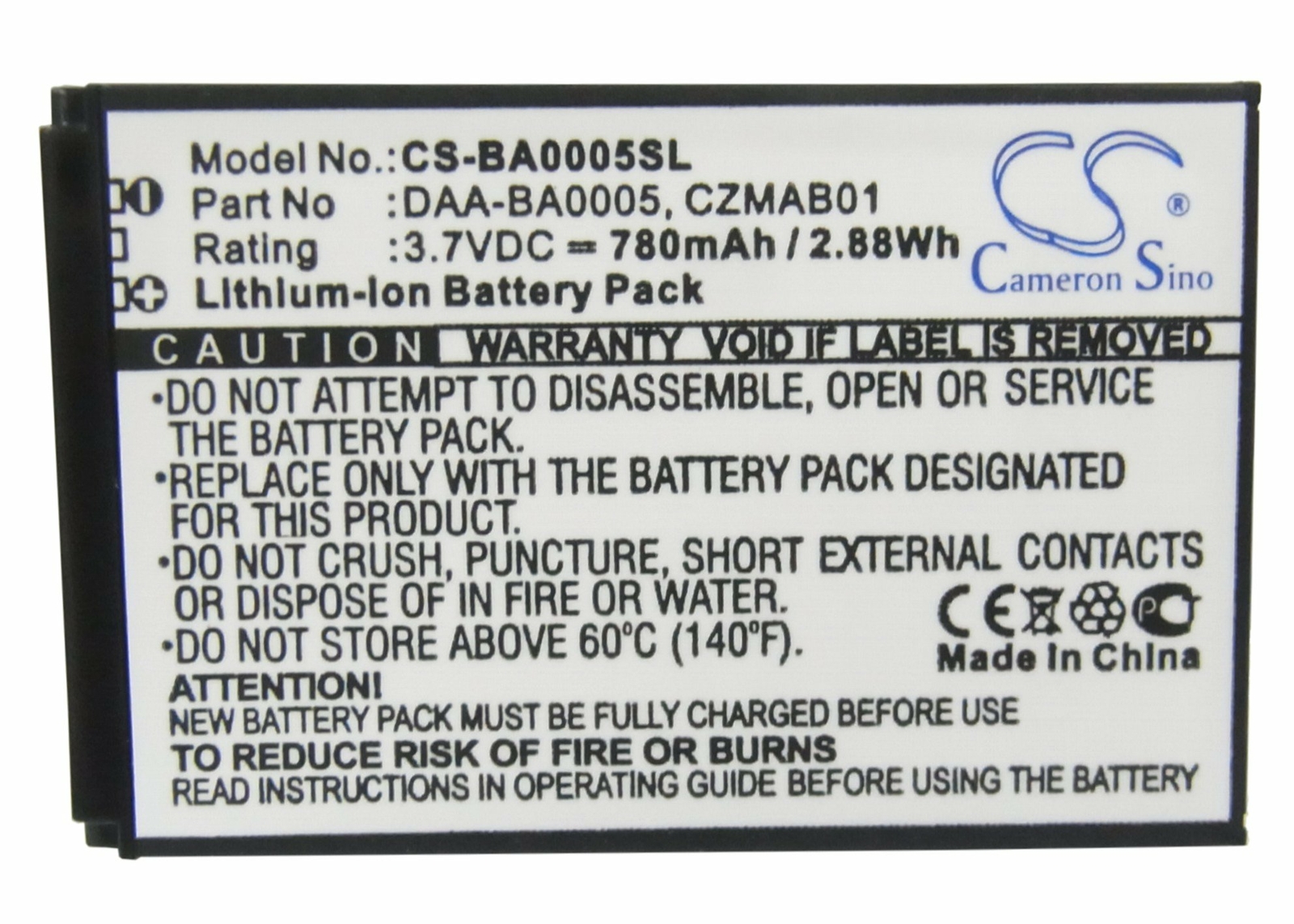 2.89Wh Battery for Creative Zen Micro Photo,DAA-BA0005,CZMAB01,BA20603R69900