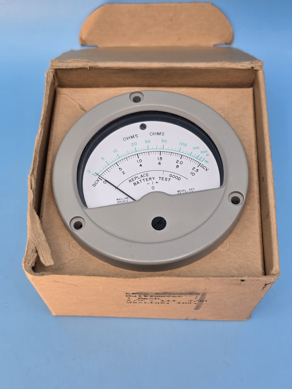 Vintage WacLine Multimeter Dash Gauge 6625-669-0260 A/C-III Ohms Battery