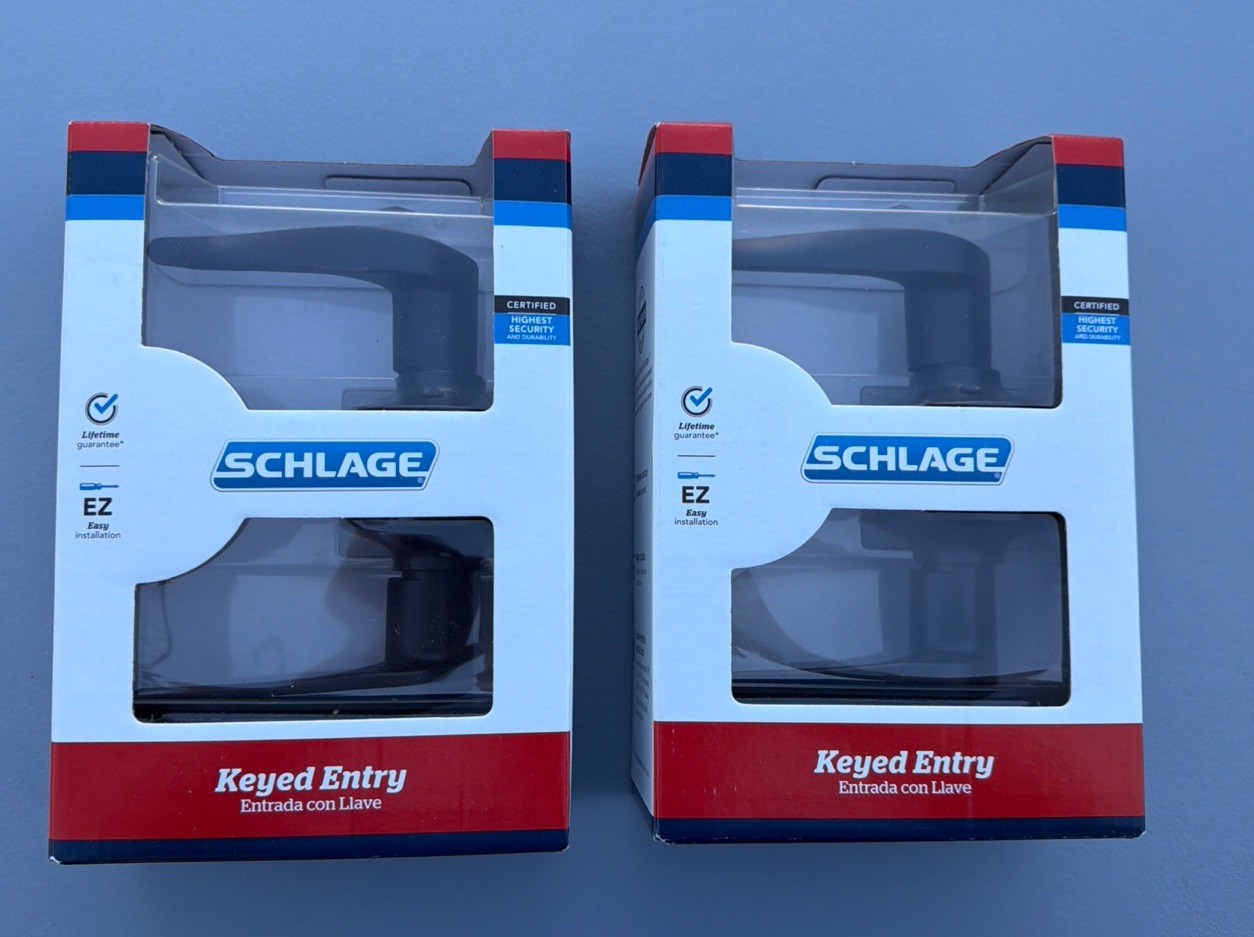 Schlage Sacramento Keyed Entry Door Lever Handle Lock Aged Bronze F51 V SAC 716