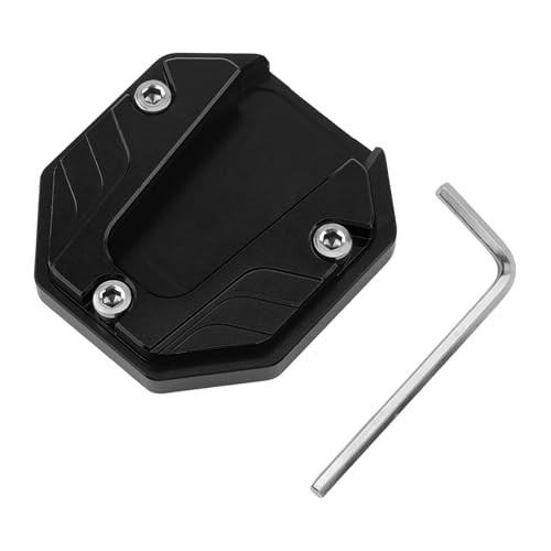 CNC Kickstand Pad Plate Support Motorcycle Kickstand Extender Foot Side Black