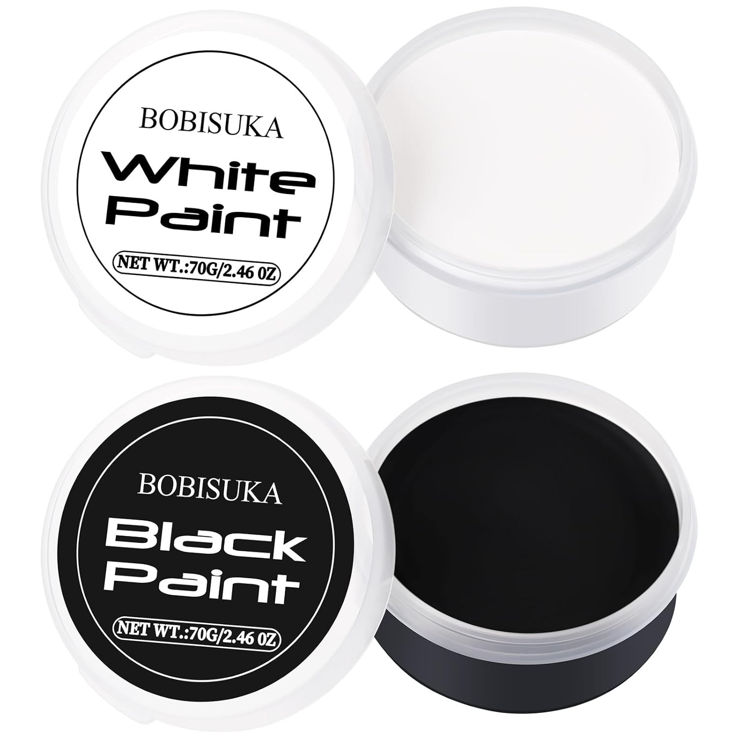 BOBISUKA Halloween Black and White Face Body Paint Oil Based Face Painting Kit f