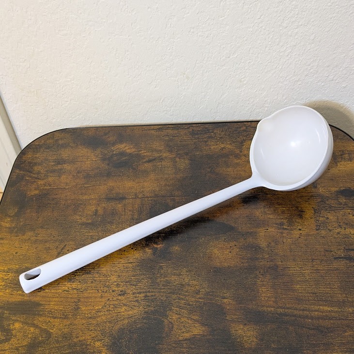 VTG EKCO Soup Ladle Kitchen Melamine White Spoon 12" USA