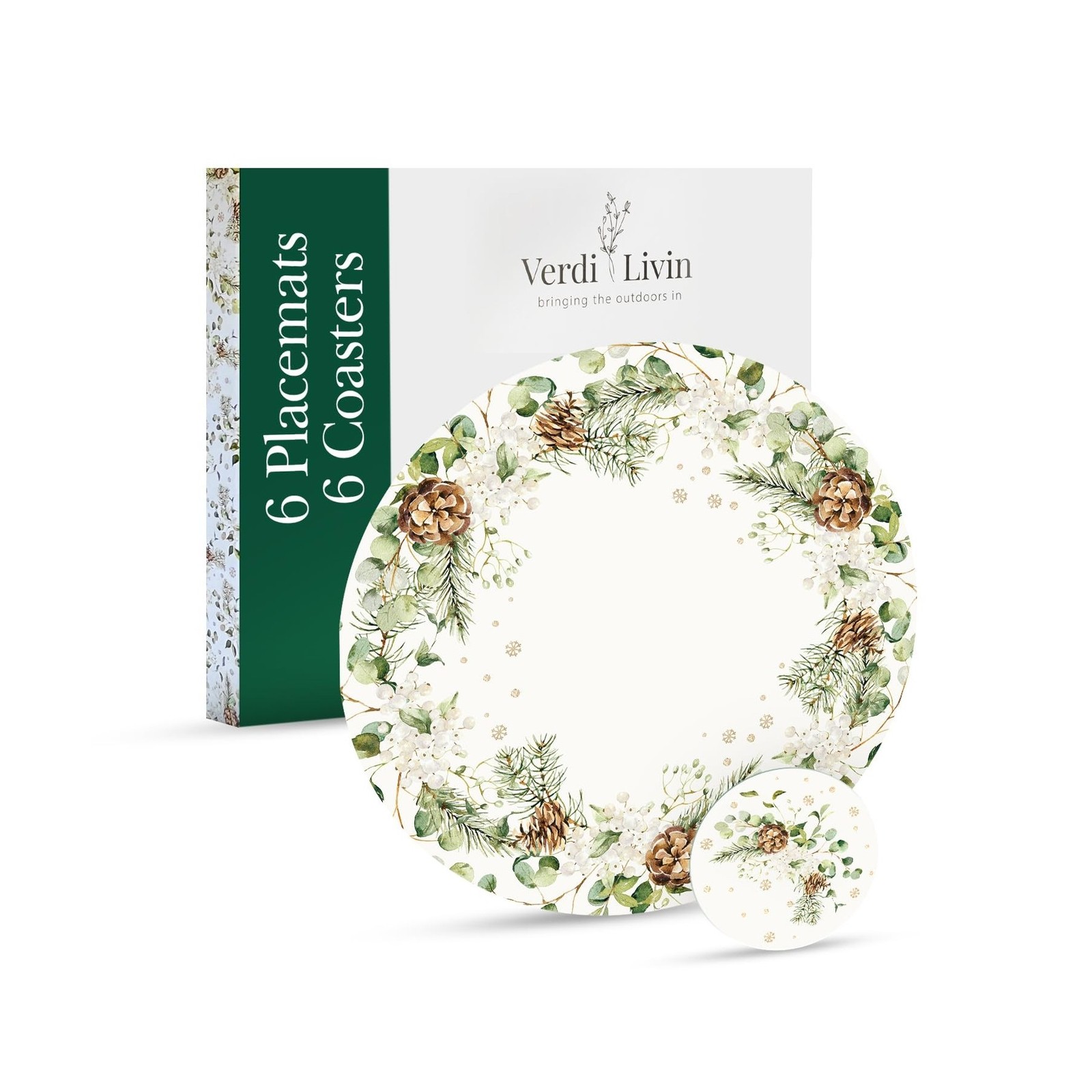 Cork Placemats Set of 6 Matching Coasters I Heat Resistant Place Mats for Din...
