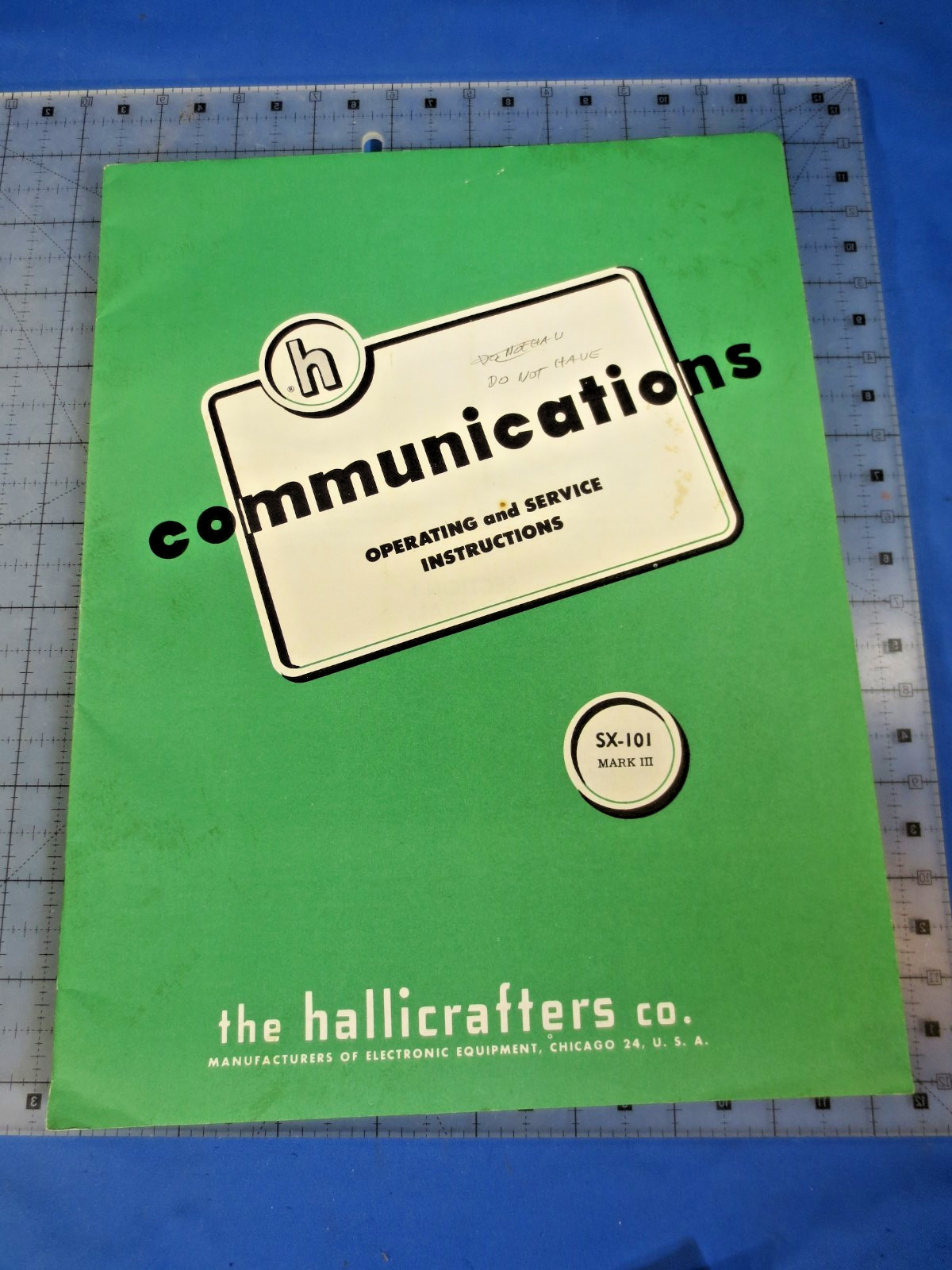 Hallicrafters SX-101 Mark III operating and Service Manual (Original!)