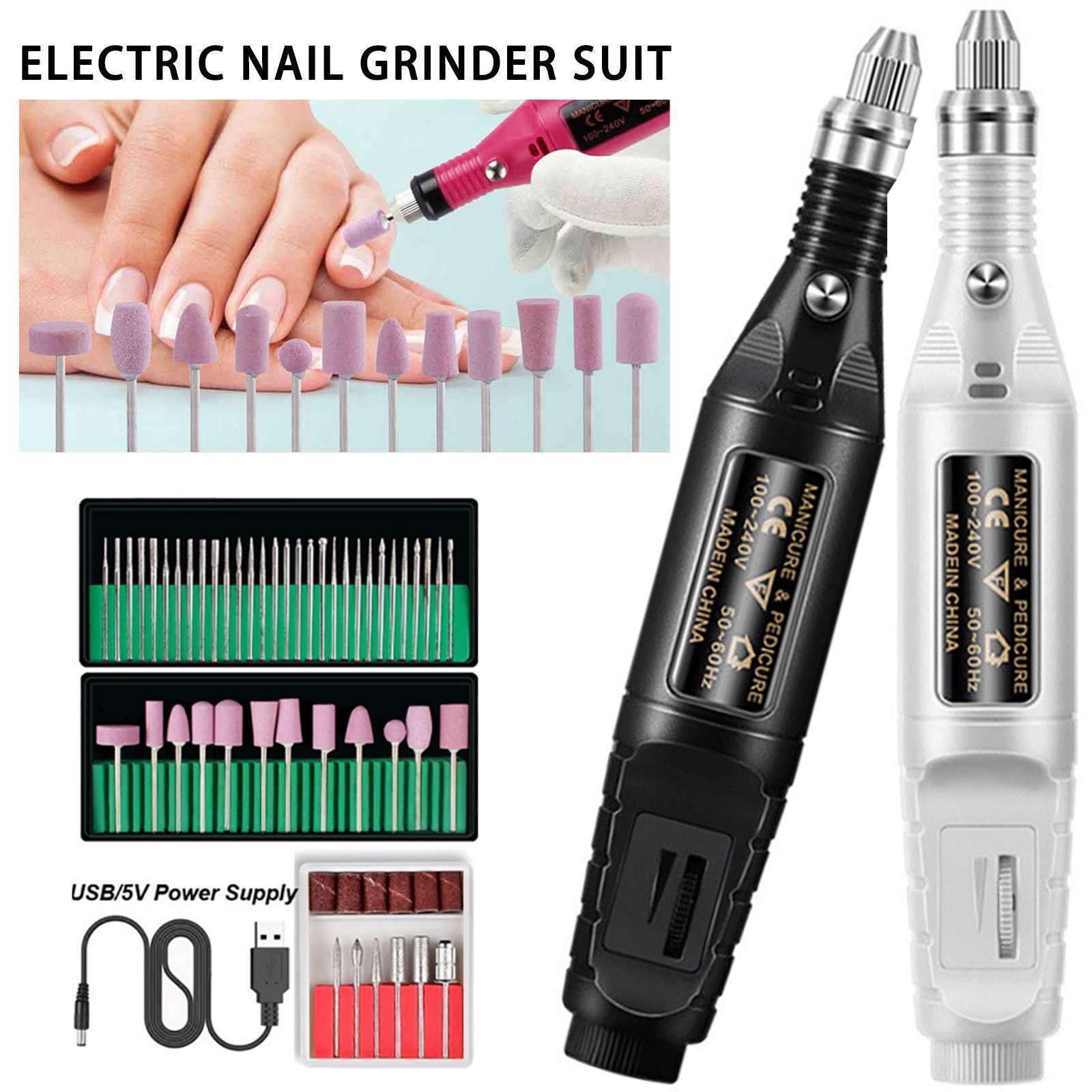 Nail Grinder For nails Set Manicure Pedicure Professional Self r5hl