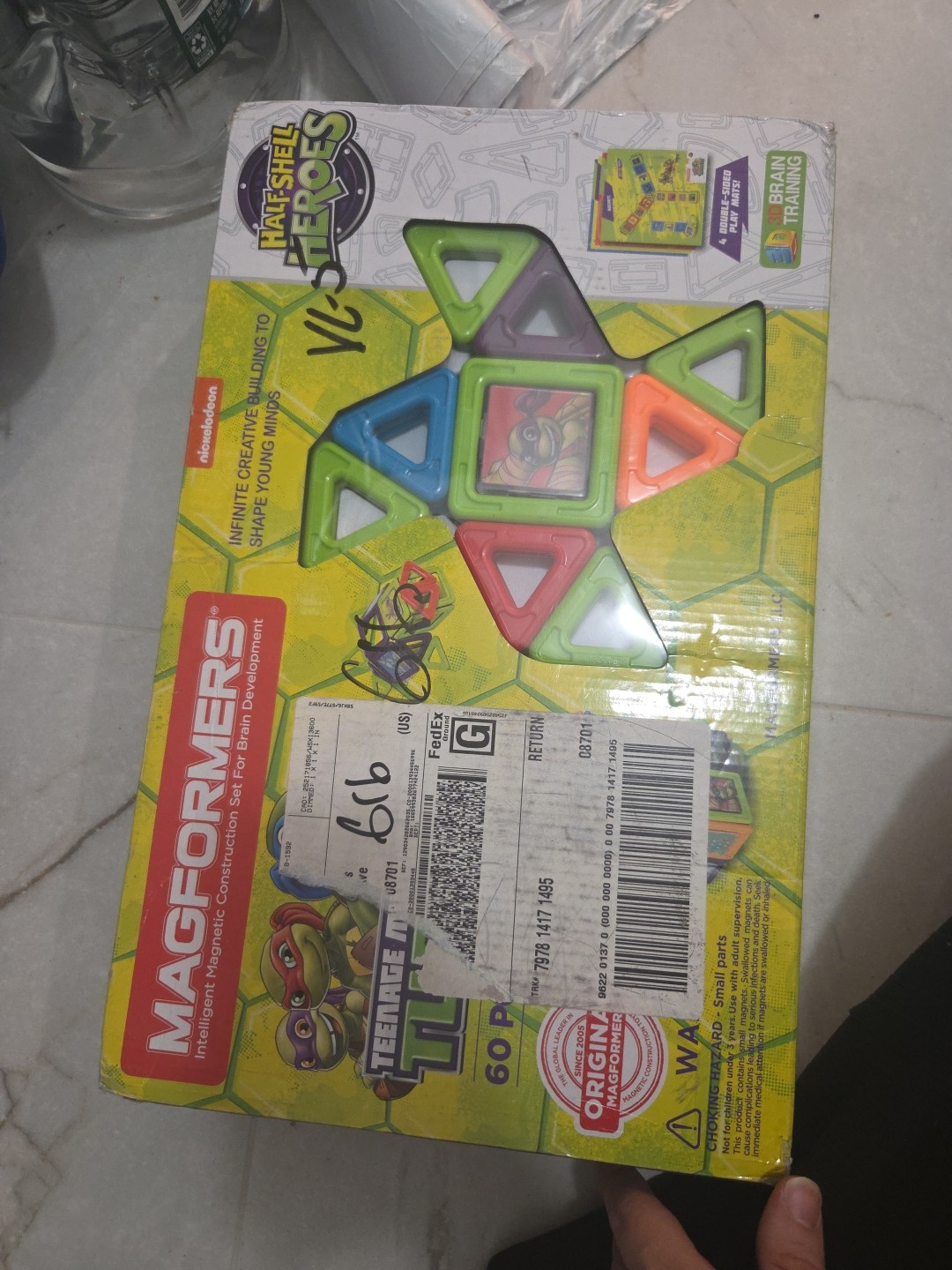 MAGFORMERS Teenage Mutant Ninja Turtles 60-Piece Tiles Set Box Damaged. New