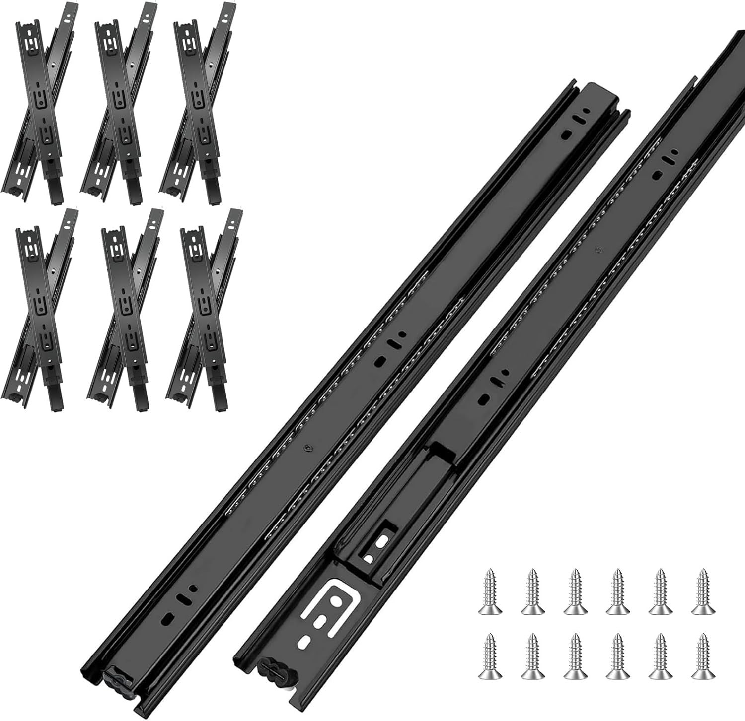 10 Inch Drawer Slides 6 Pairs (12Pcs) Full Extension Ball Bearing Drawer Slide 3