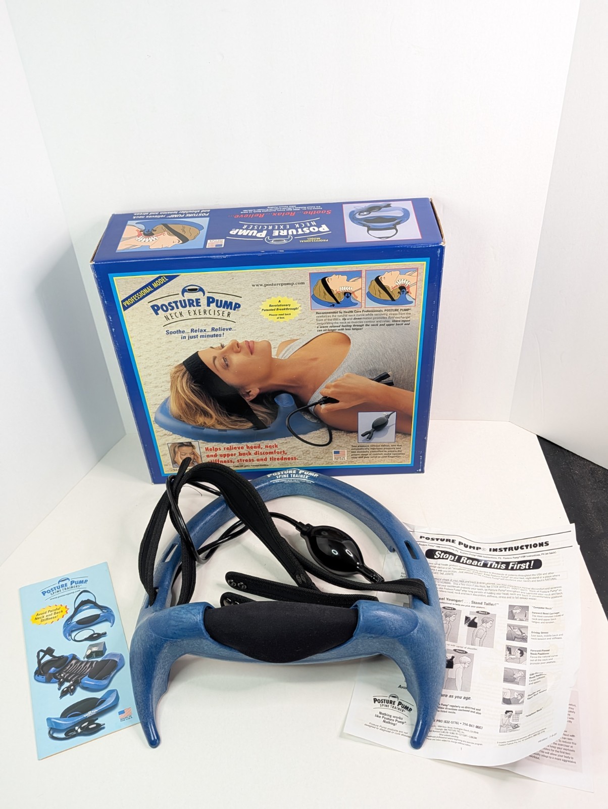 Posture Pump Neck Exerciser Professional Model with Head & Chin Strap