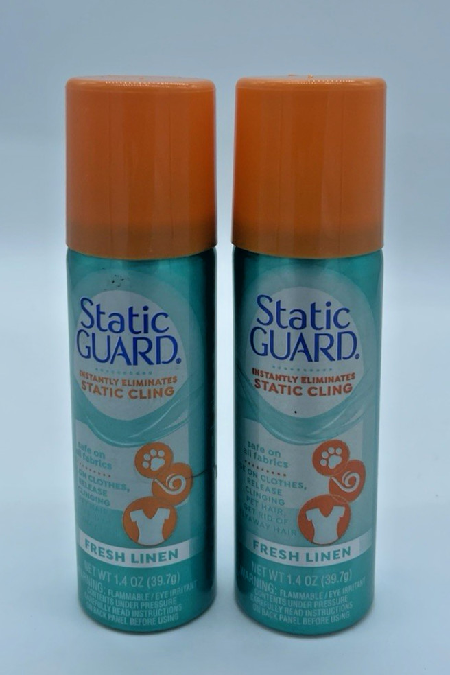 2 Static Guard Fresh Linen Scent Eliminates Static Cling 1.4 Ounce