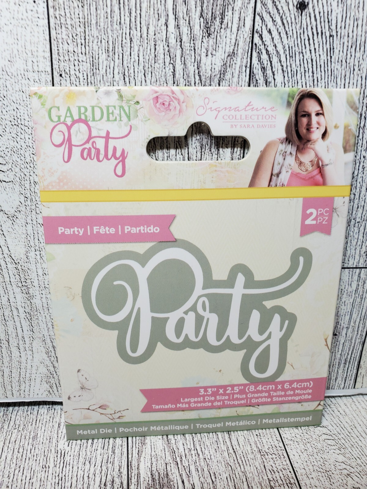 CS3 Crafters Companion  Garden Party PARTY 3.3" X 2.5" Metal Die NEW