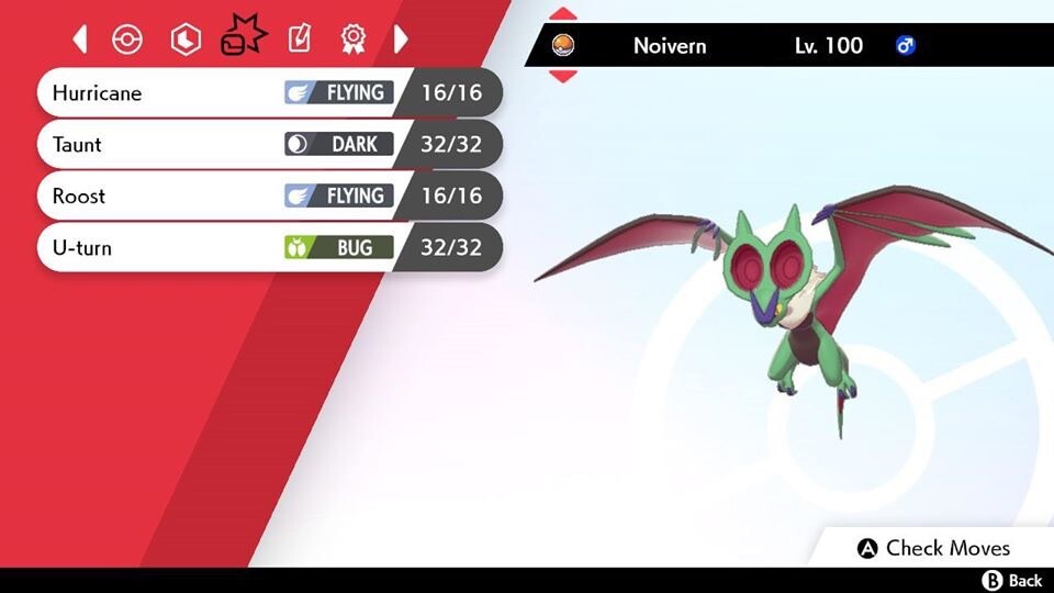 Pokemon Sword Shield Shiny Perfect IV/EV Noivern (Fast)