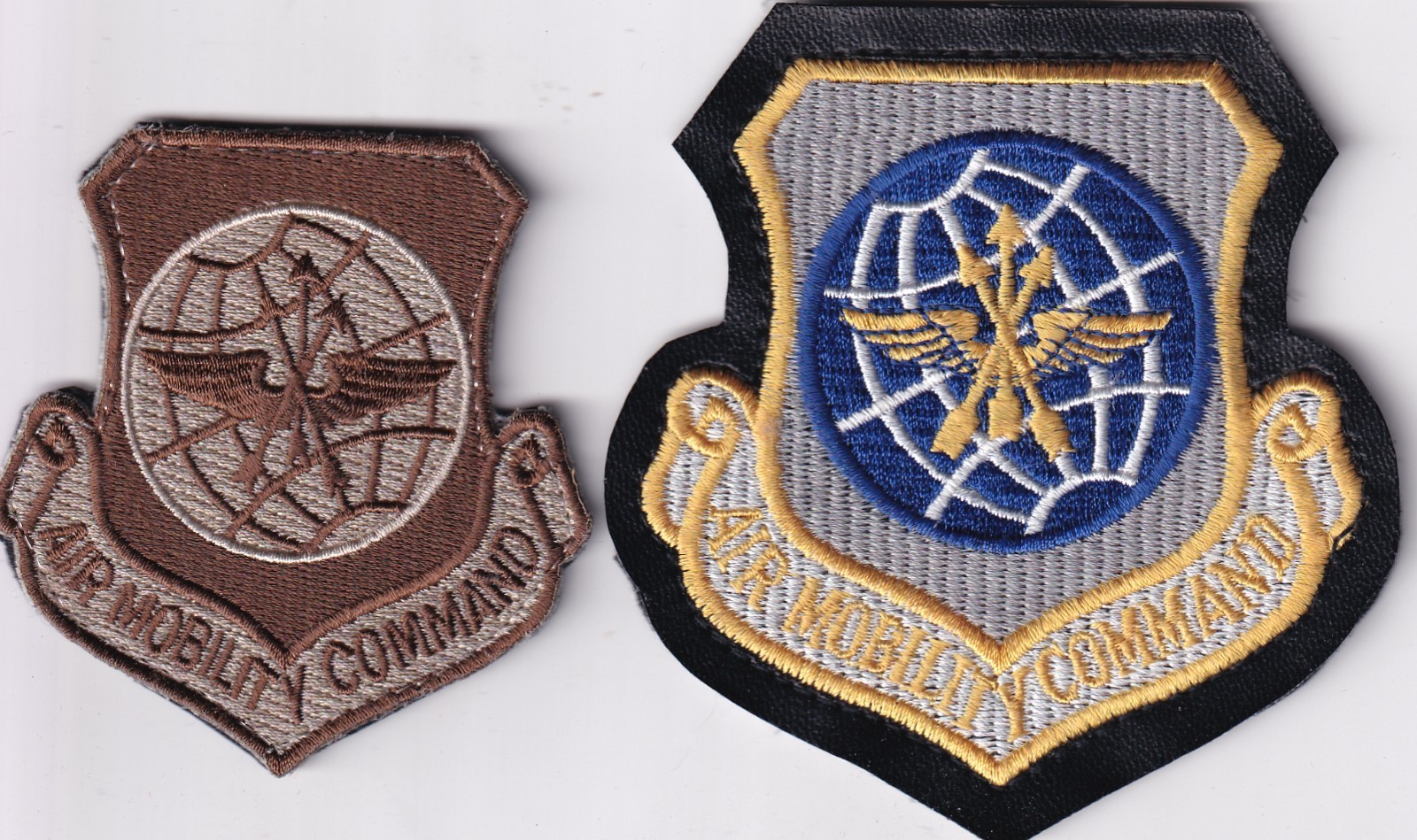 Air Mobility Command patch pair desert muted and color leather US Air Force USAF