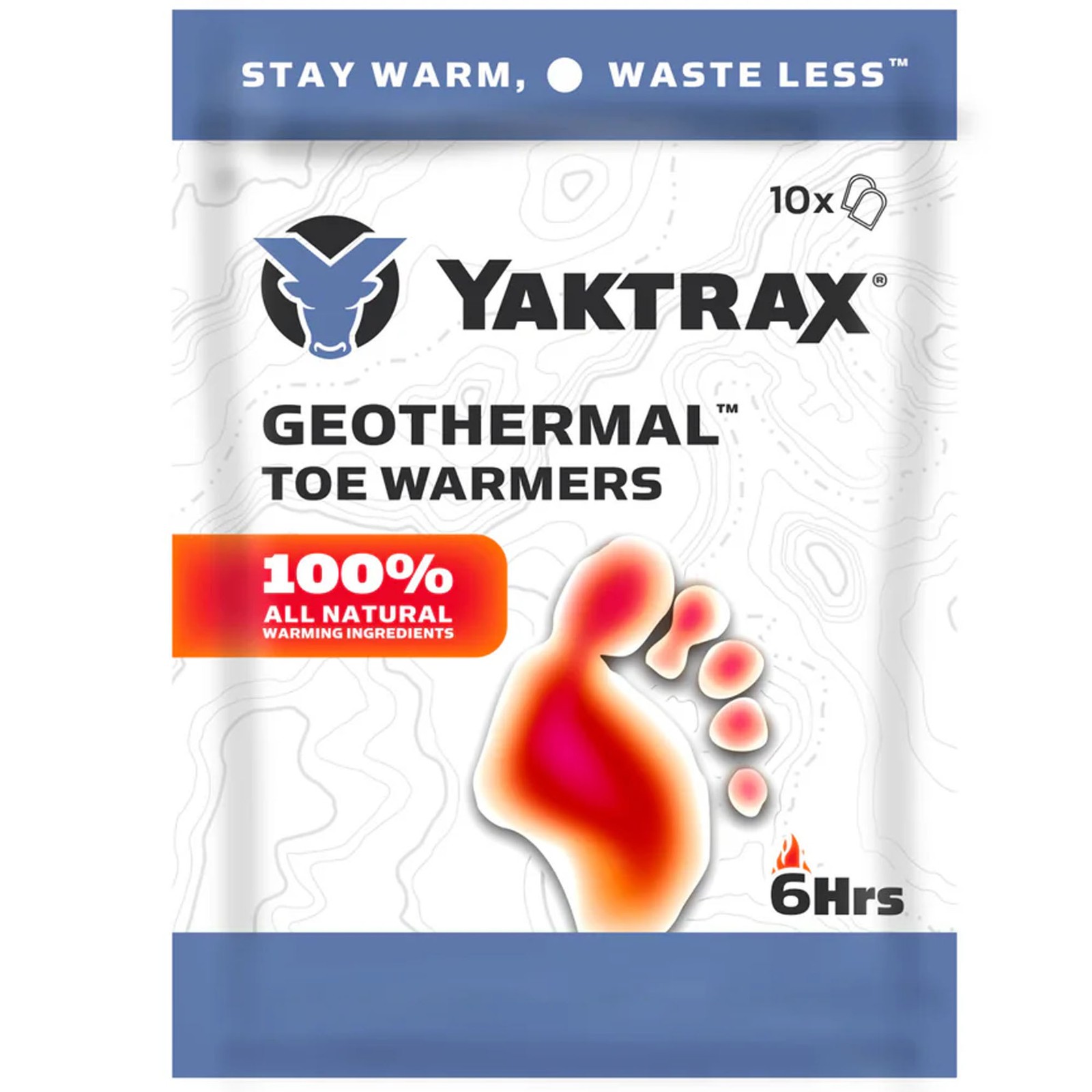 Yaktrax Geothermal Toe Warmers 10 Pack Bag