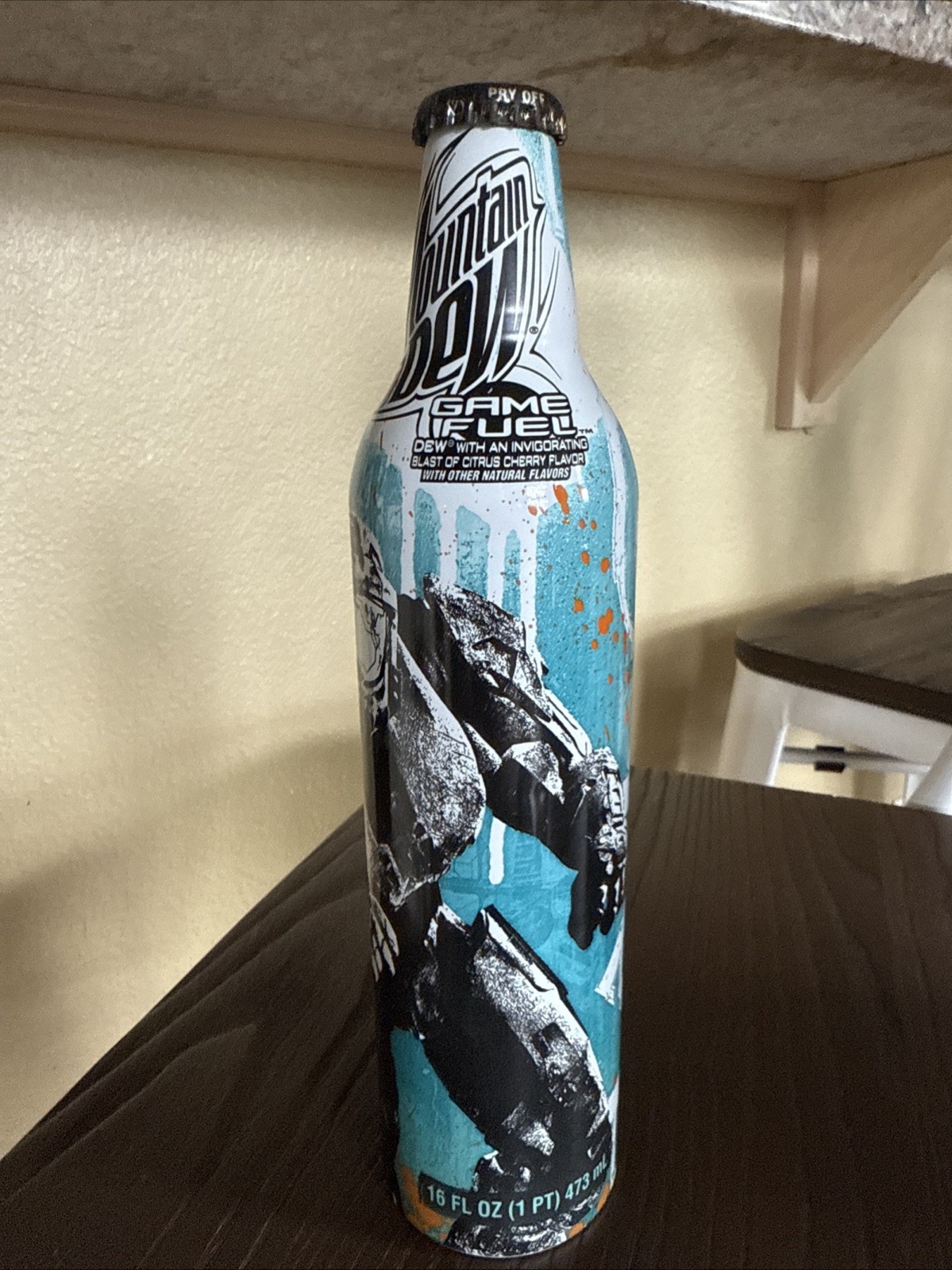 Mountain Dew Green Label Art Game Fuel Halo 3 Master Chief Factory Sealed Bottle