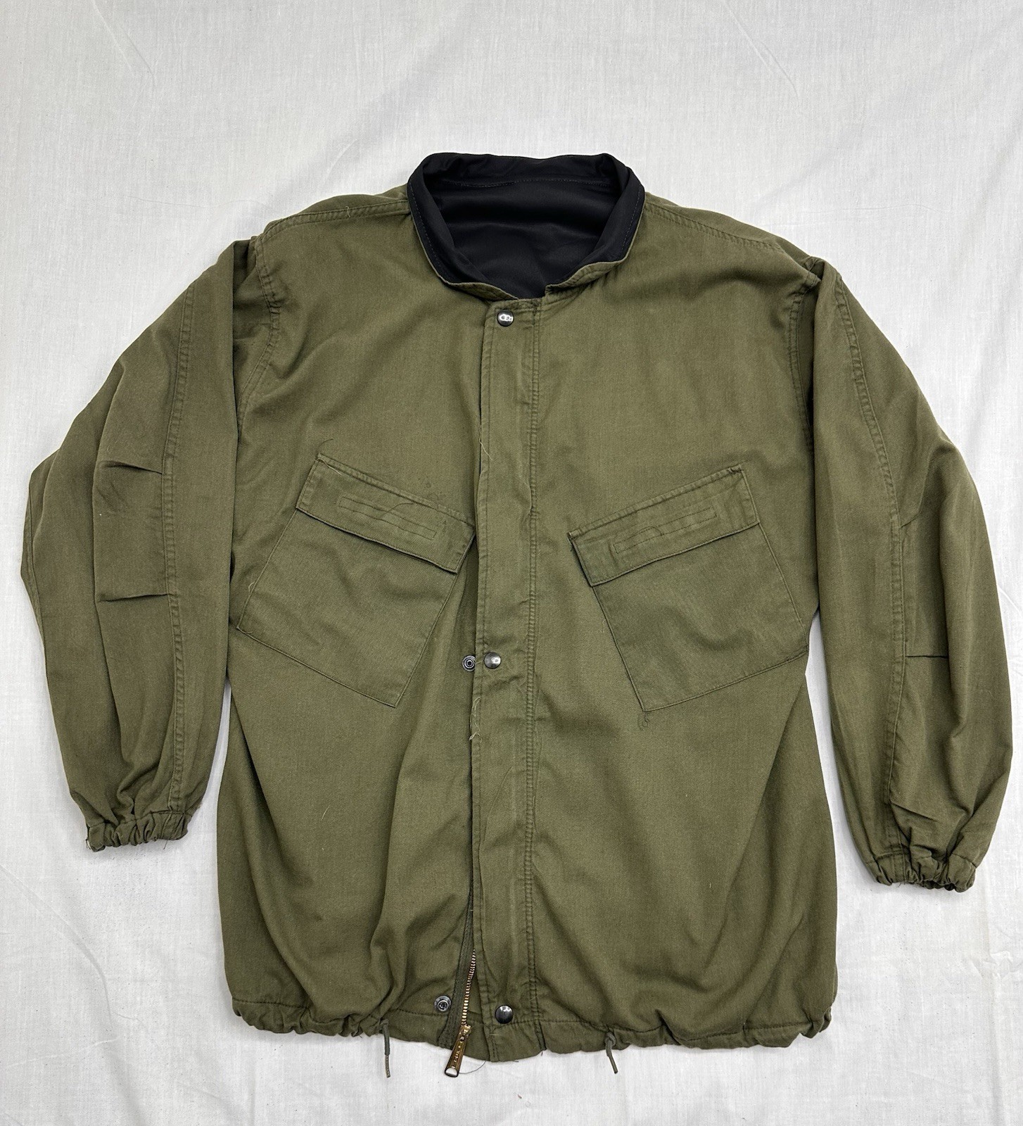 VINTAGE 1980s Military Chemical Suit Protective Jacket Mens Large Army Green 80s