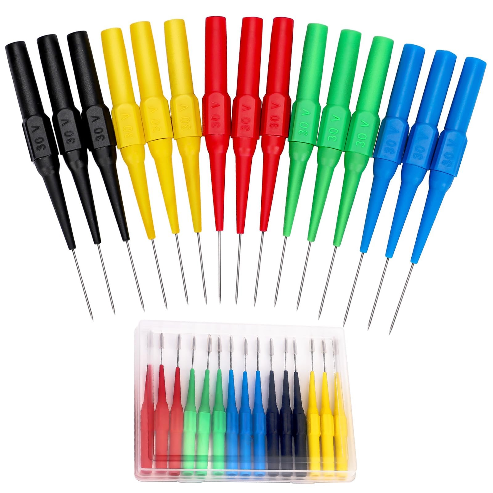 15pcs Test Back Probe Pin,Wire Piercing Insulation Back Probes Probe Non-Dest...