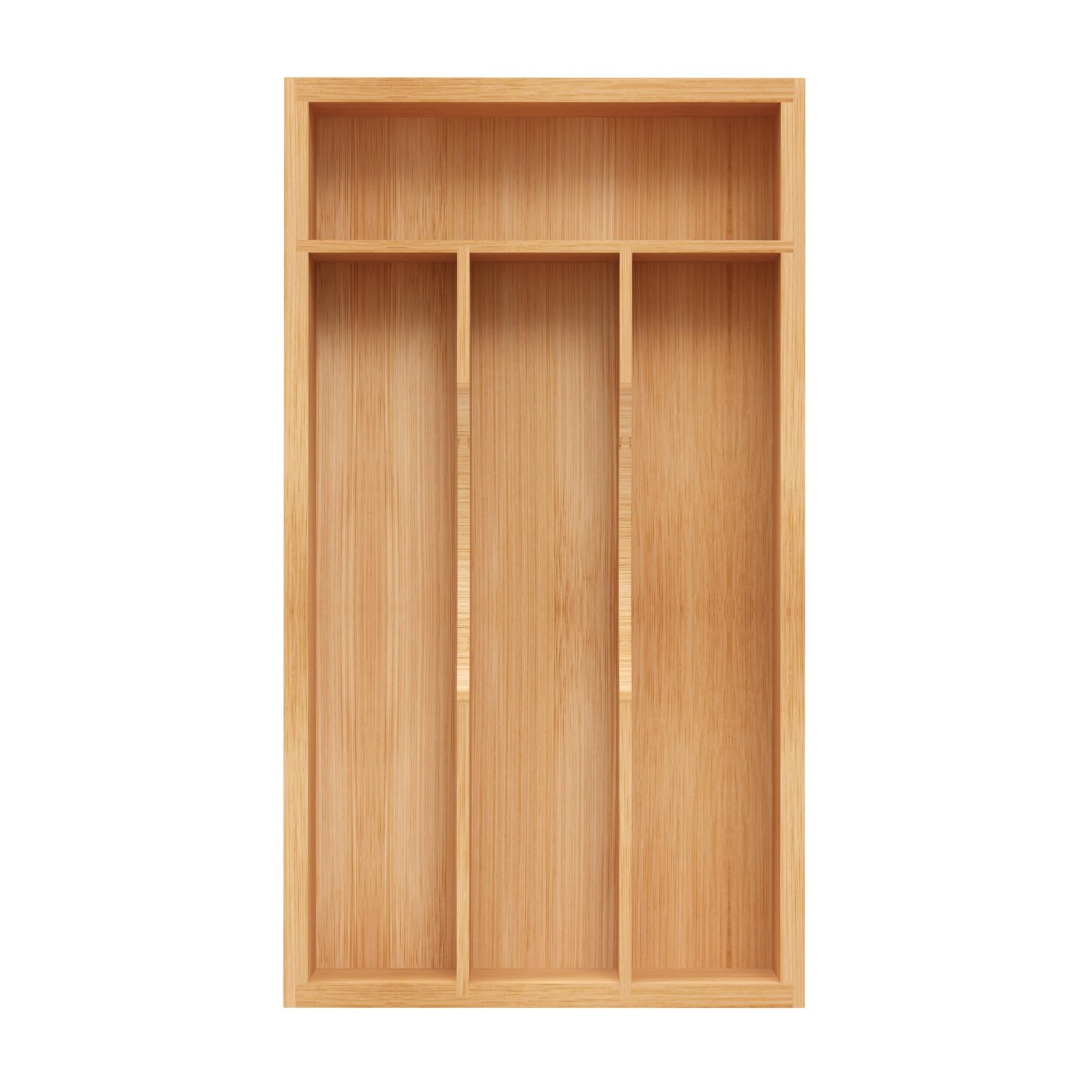BEKVEM Small Silverware Organizer, Bamboo Kitchen 6.7''W x 12''D, Natural