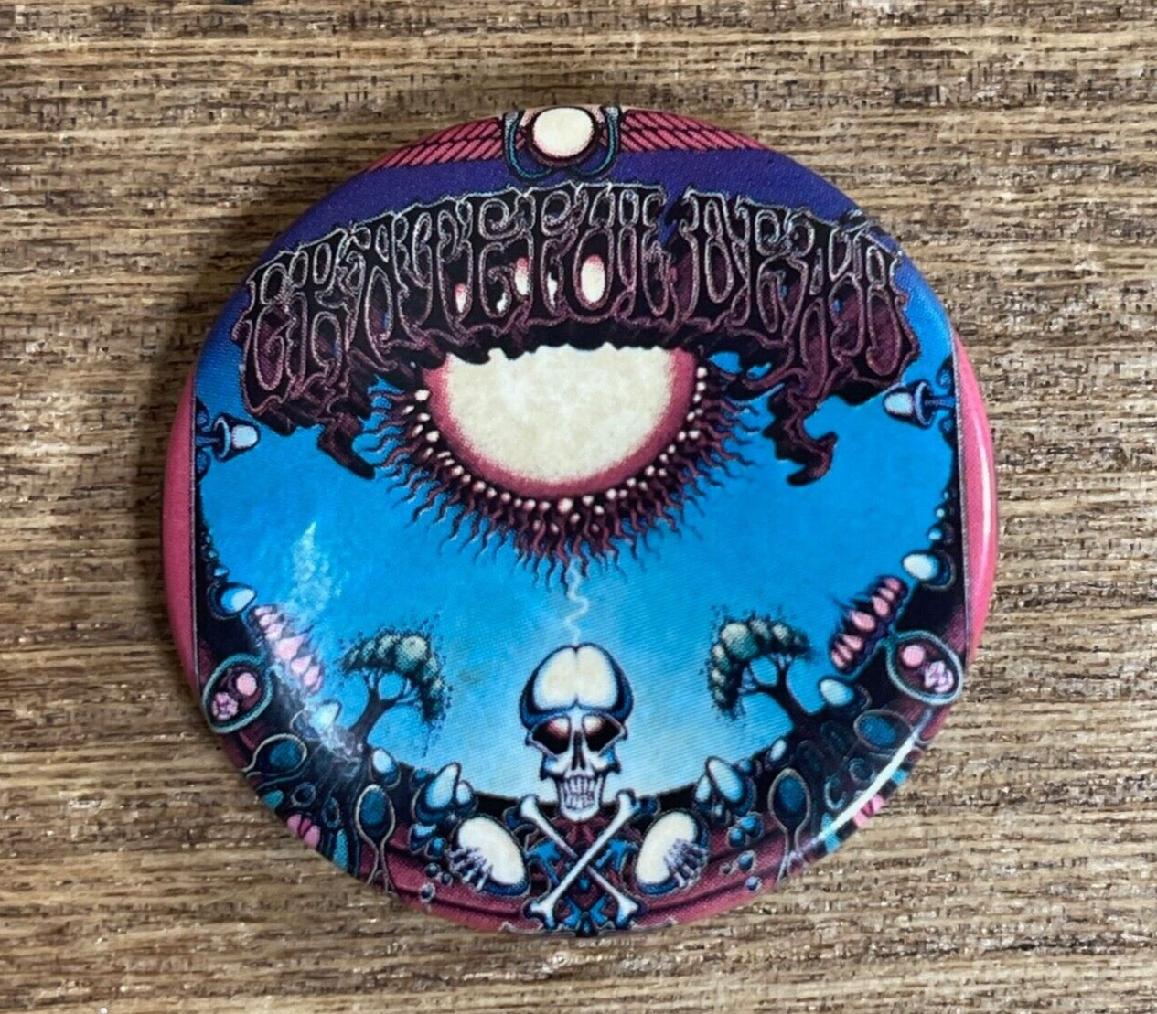 💥Grateful Dead 1983 AOXOMOXOA Pin Button Rick Griffin 1969 Poster Art Rock💥