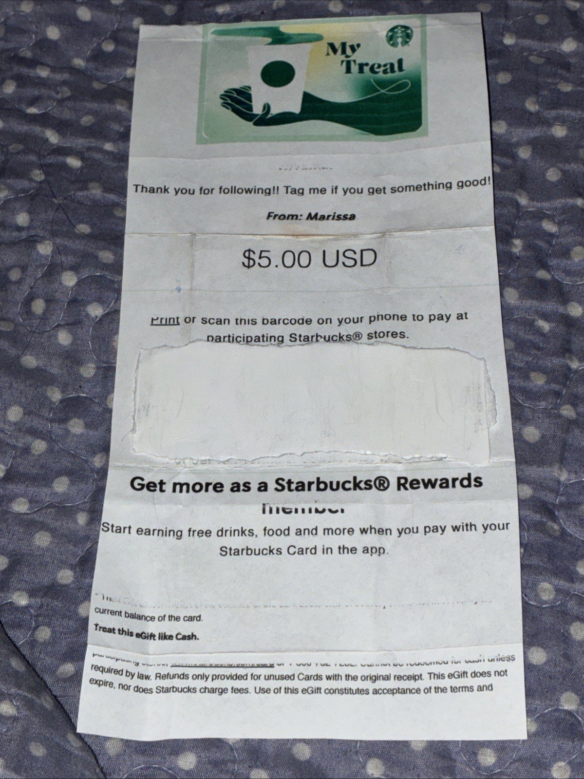 Starbucks Gift Card $10