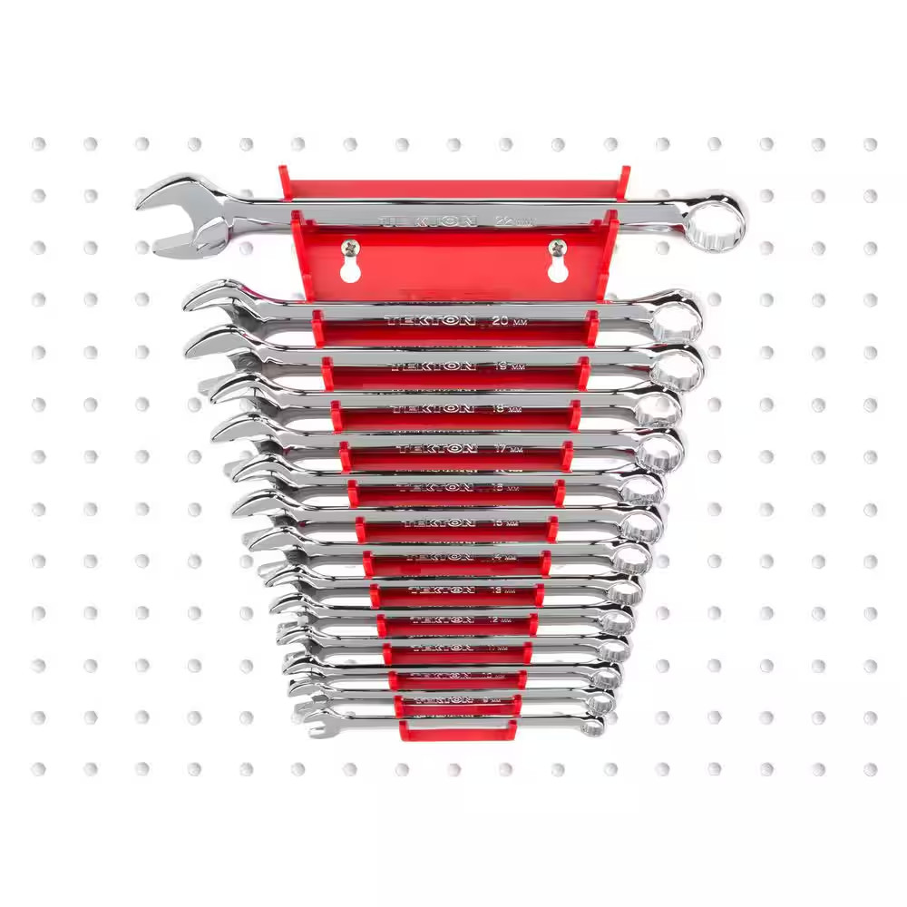 15-Tool Wrench Organizer Rack (Red)