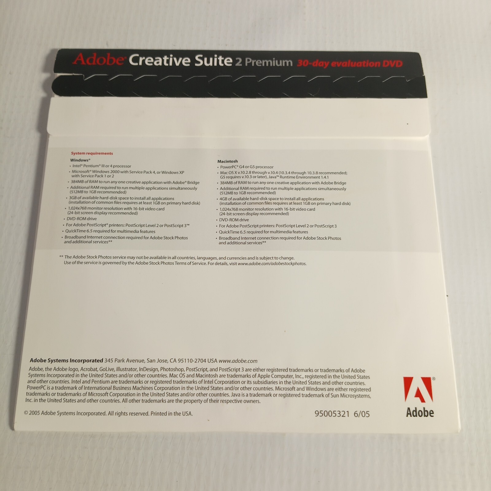 Adobe Creative Suite 2 Premium Evaluation DVD Tryout Photoshop, Illustrator....