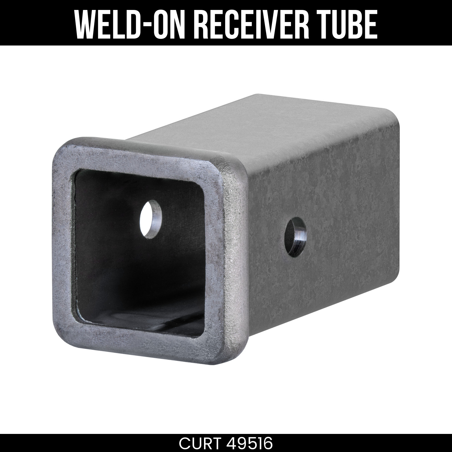 CURT Receiver Tube 2-1/2x6 Inch Raw Steel Hitch Fabrication Heavy Duty 49516