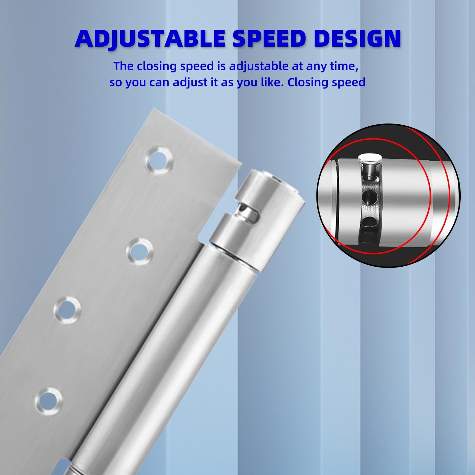 6 Inch Self-Closing Door Hinge Adjustable Spring Heavy Duty Hinge Stainless S...