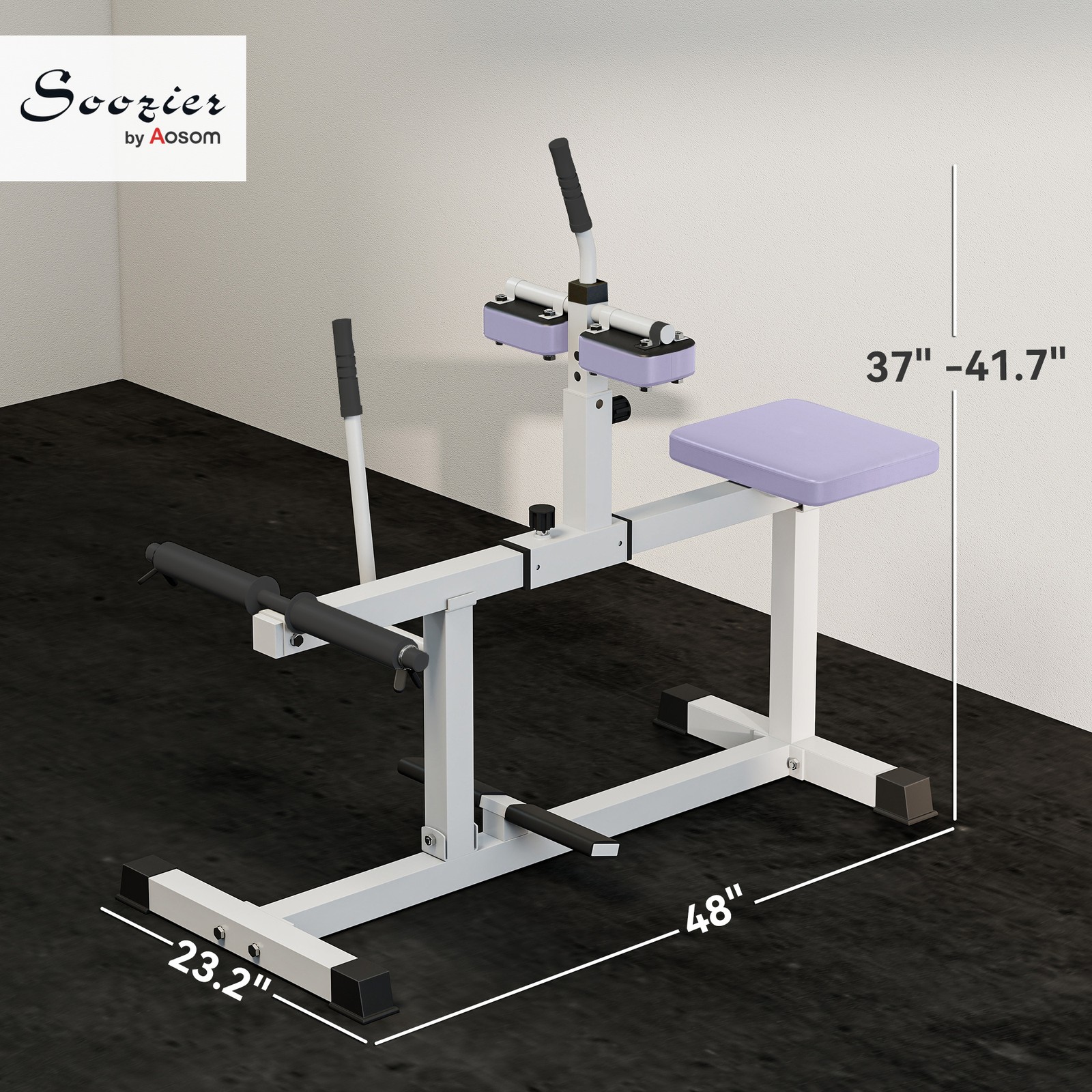 Seated Calf Raise Machine Adjustable Steel Strength Trainer, Purple