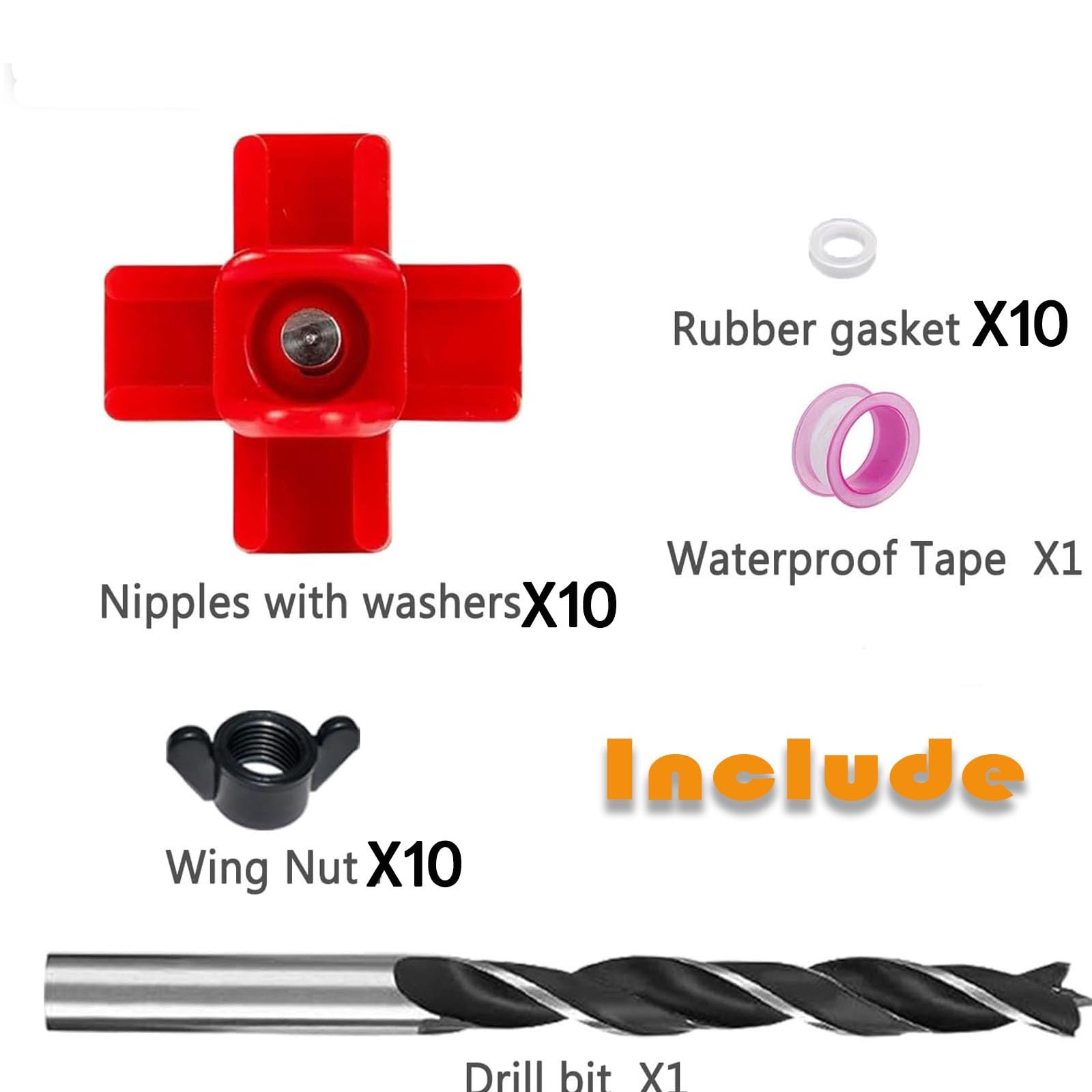 10 Pack Horizontal Side Mount Automatic Chicken Waterer Nipples for Poultry Coop