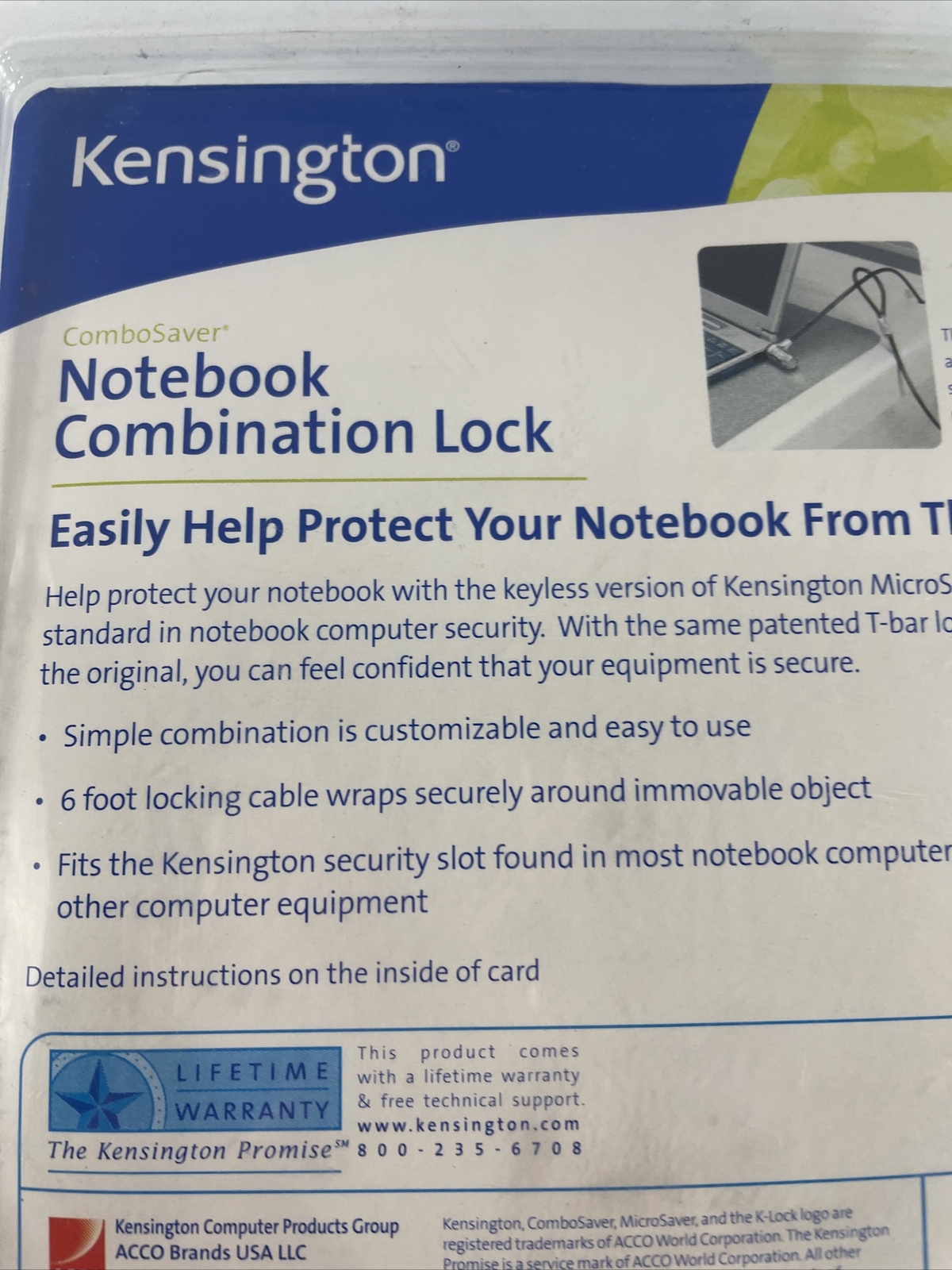 Kensington ComboSaver Security Laptop Lock
