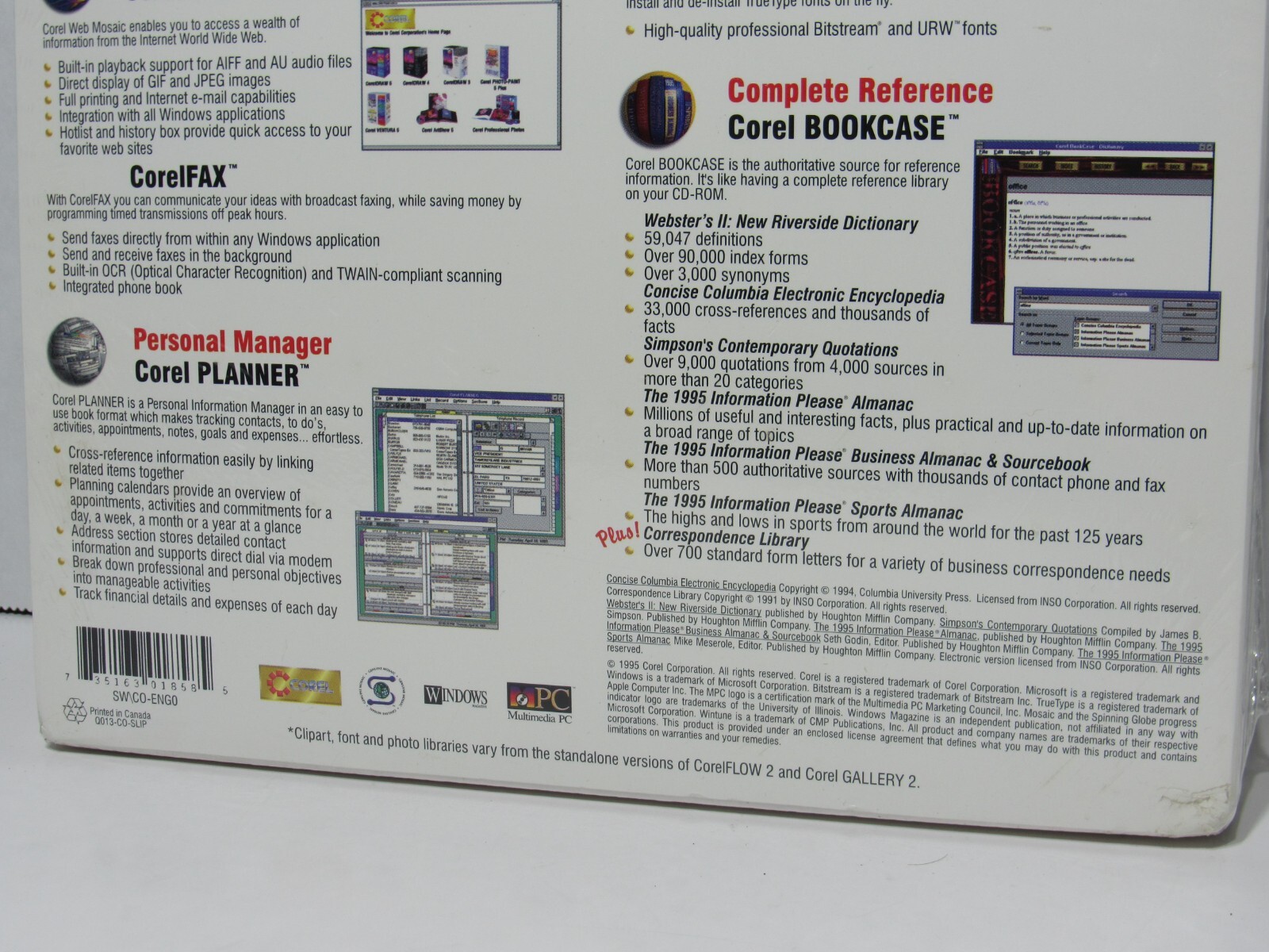 Corel Office Companion Suite Complete Business Management Software Windows 3.1