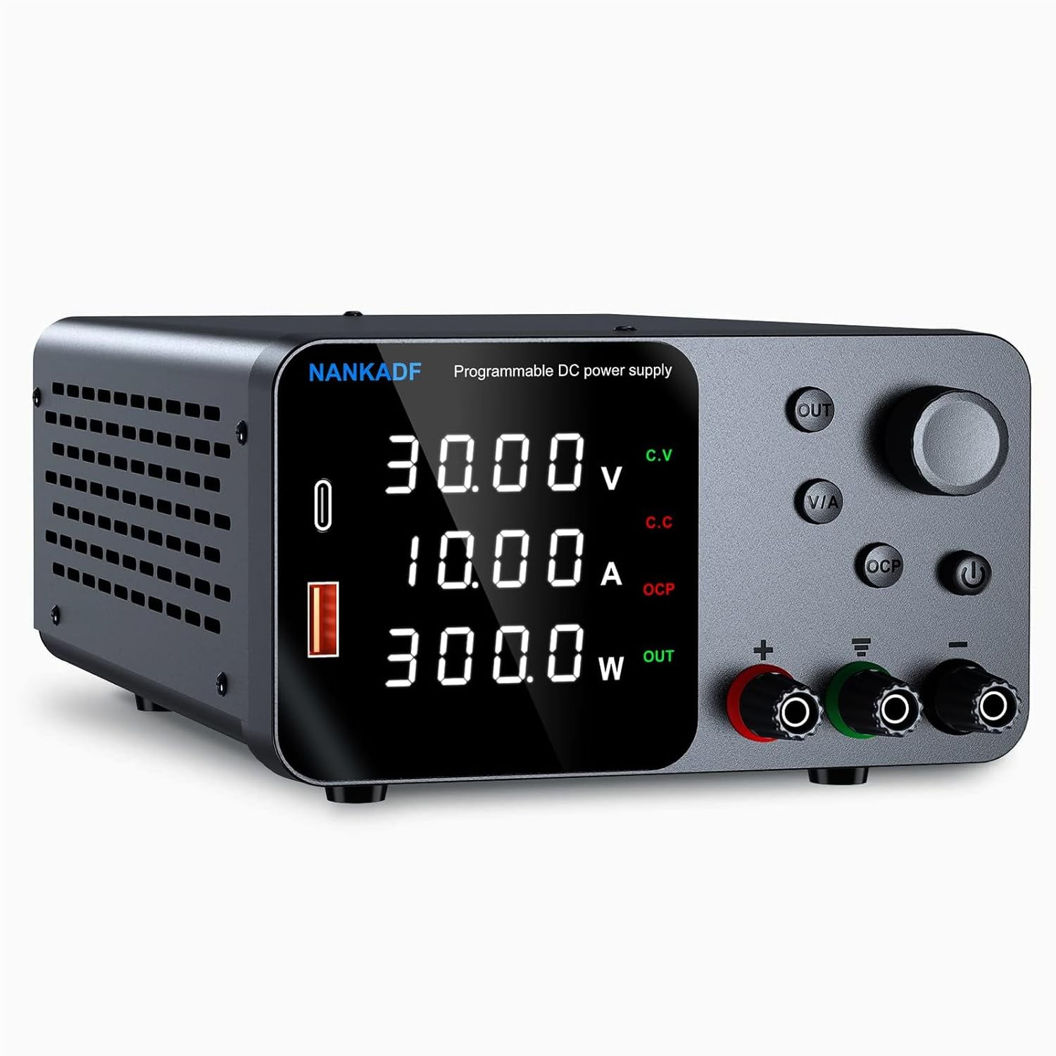 DC Power Supply, 30V 10A Bench Power Supply with Encoder Adjustment, 5V/3.6A ...